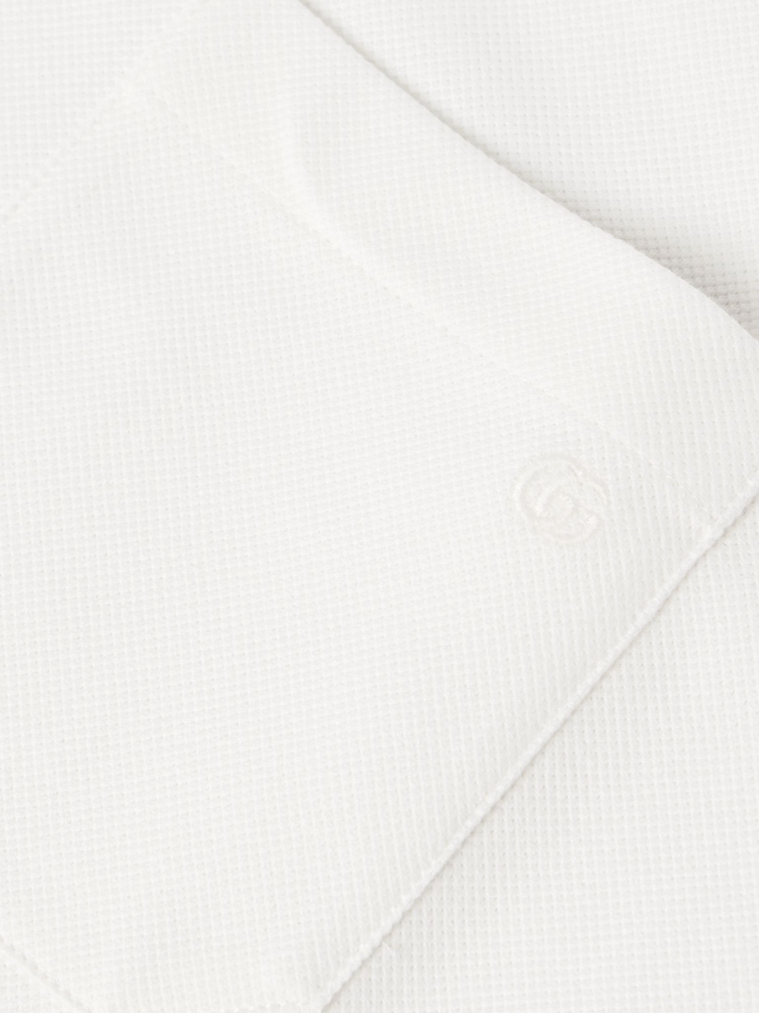 Logo-Embroidered Cotton-Blend Piqué Polo Shirt White - 6