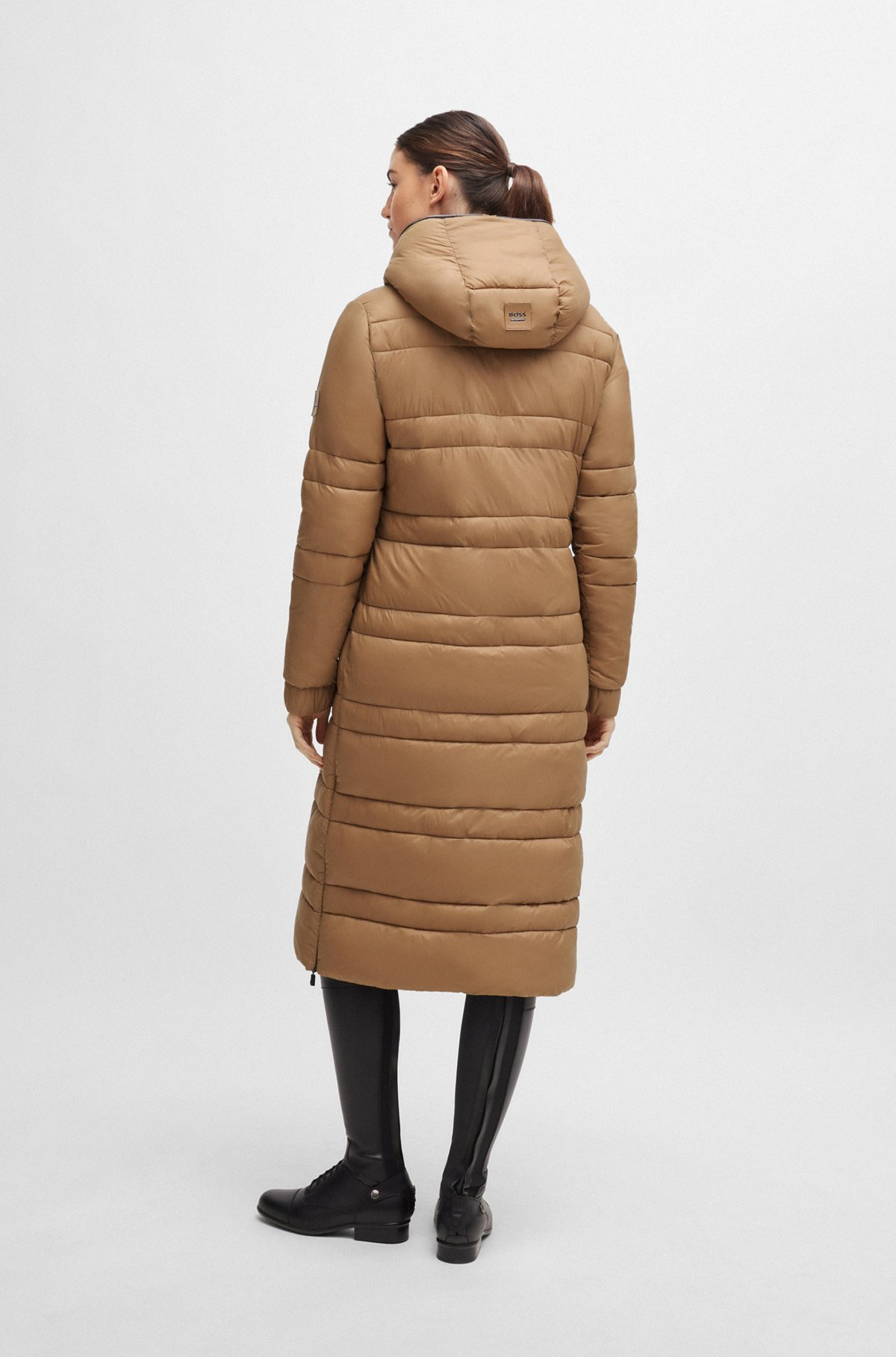 EQUESTRIAN LONG PUFFER JACKET WITH SIDE ZIPS - 4