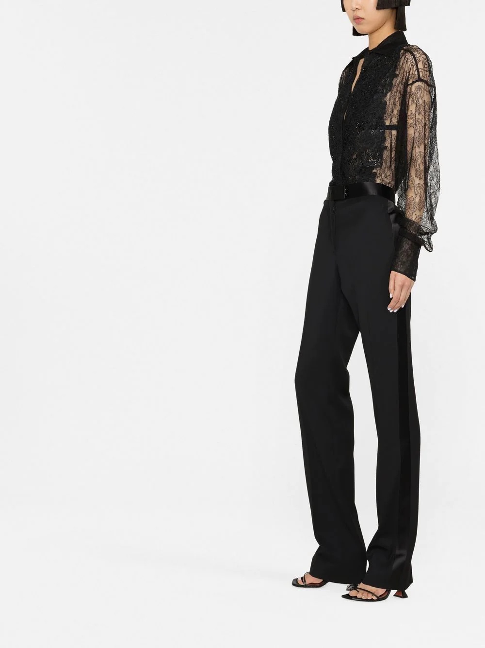 high-waisted straight-leg trousers - 5