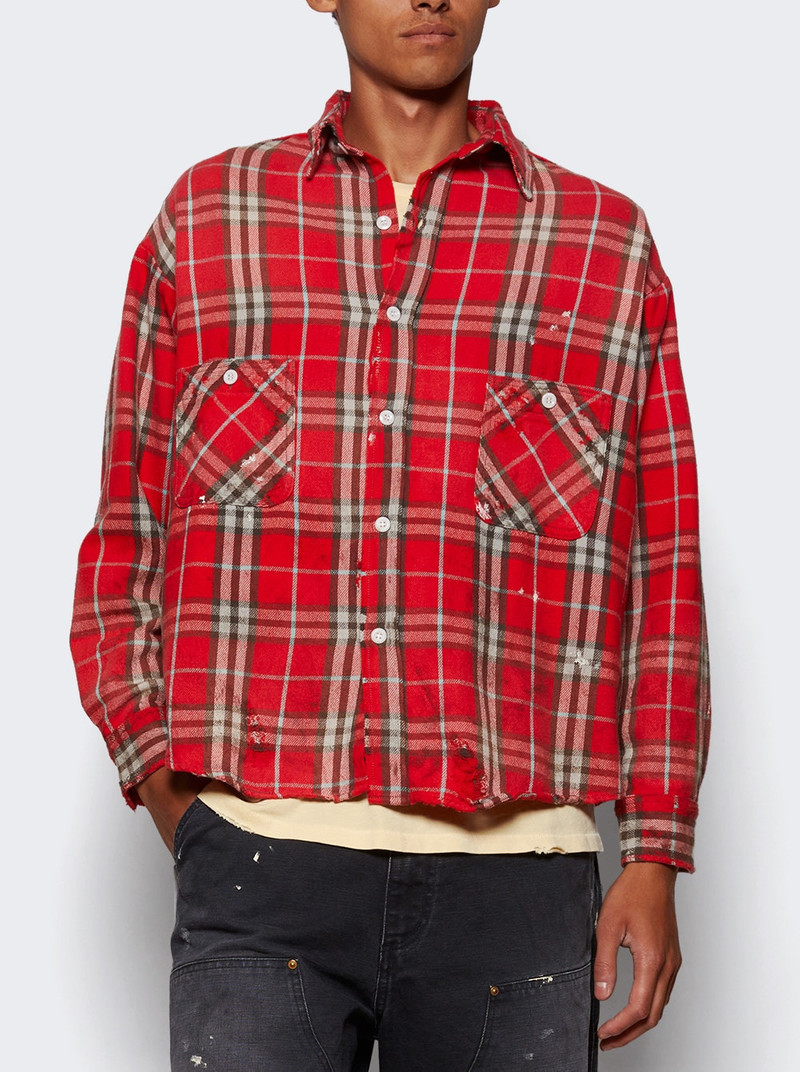 SAINT M×××××× Flannel Check Shirt Red outlook