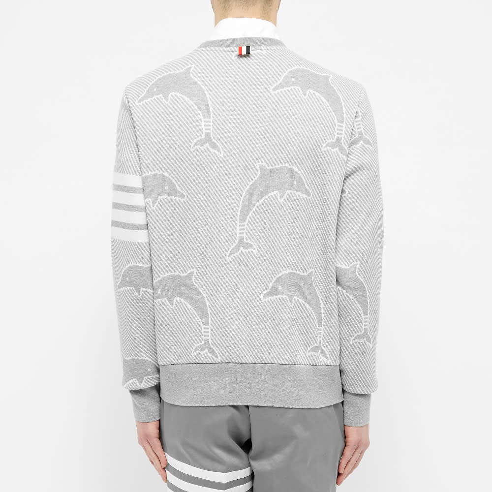 Thom Browne Dolphin Jacquard Four Bar Crew Sweat - 5