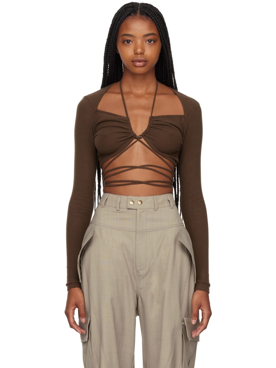 Brown Sein Long Sleeve T-Shirt - 1