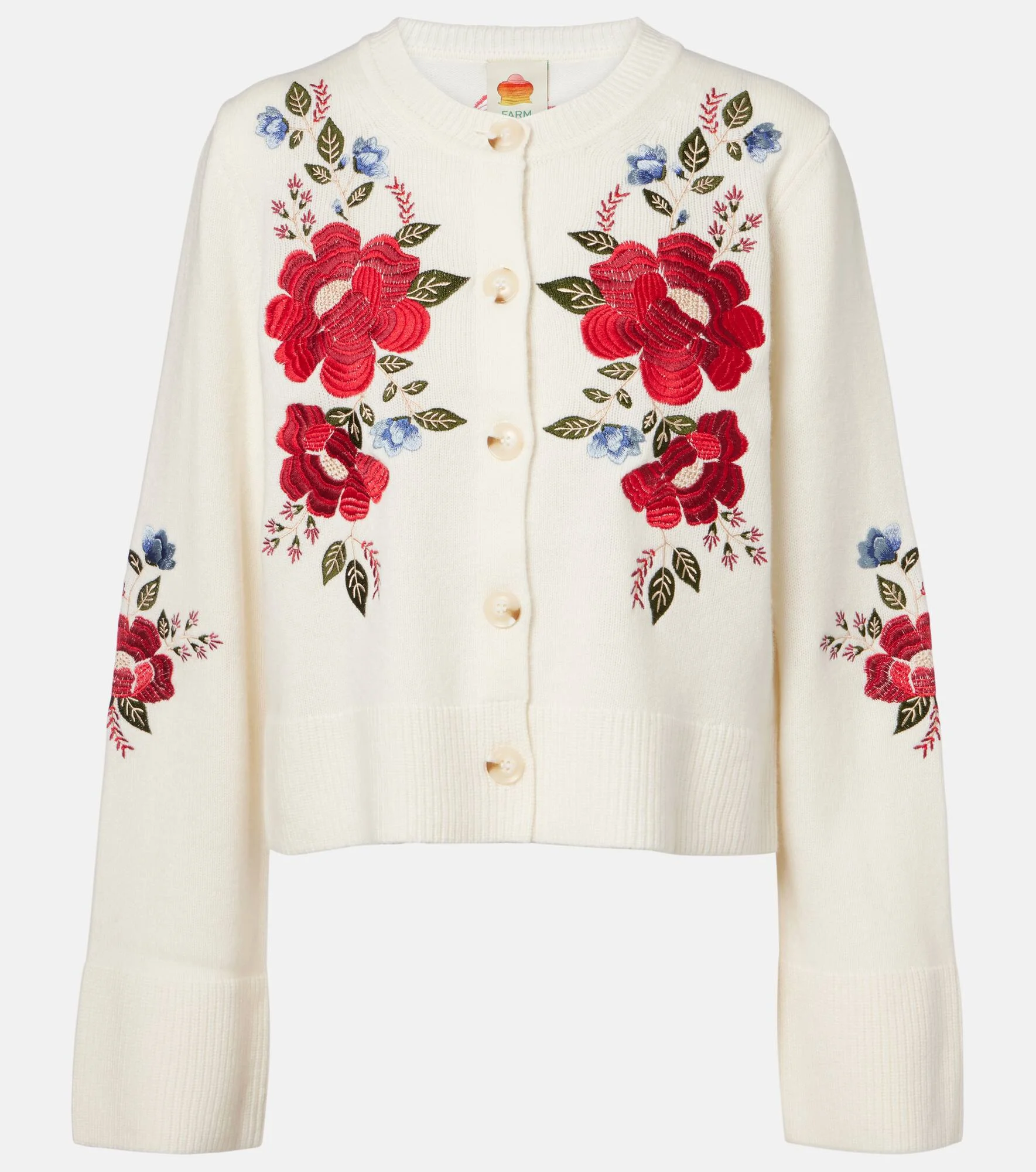 Embroidered wool cardigan - 1