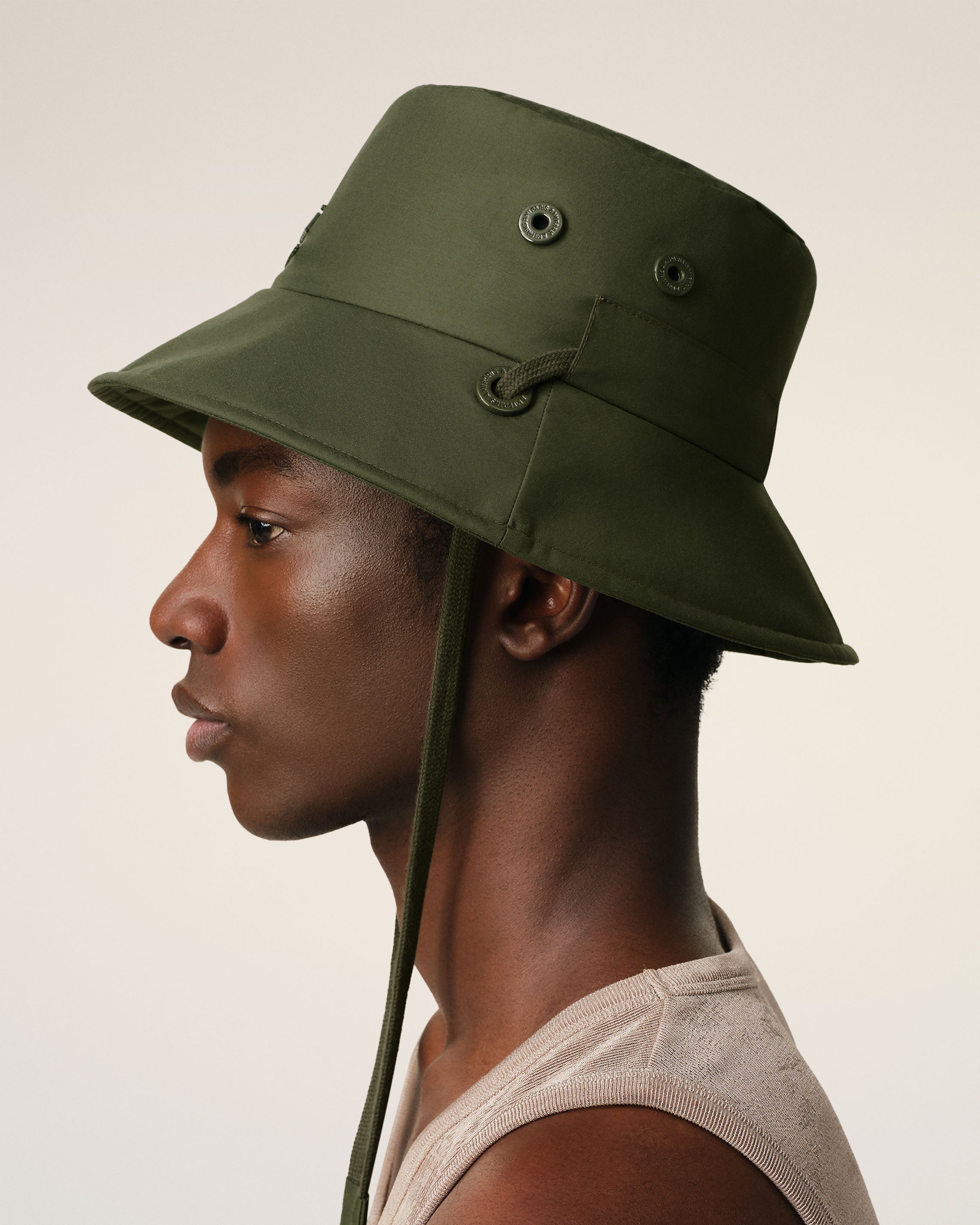 GREEN WATER-REPELLENT STRING BUCKET HAT - 5