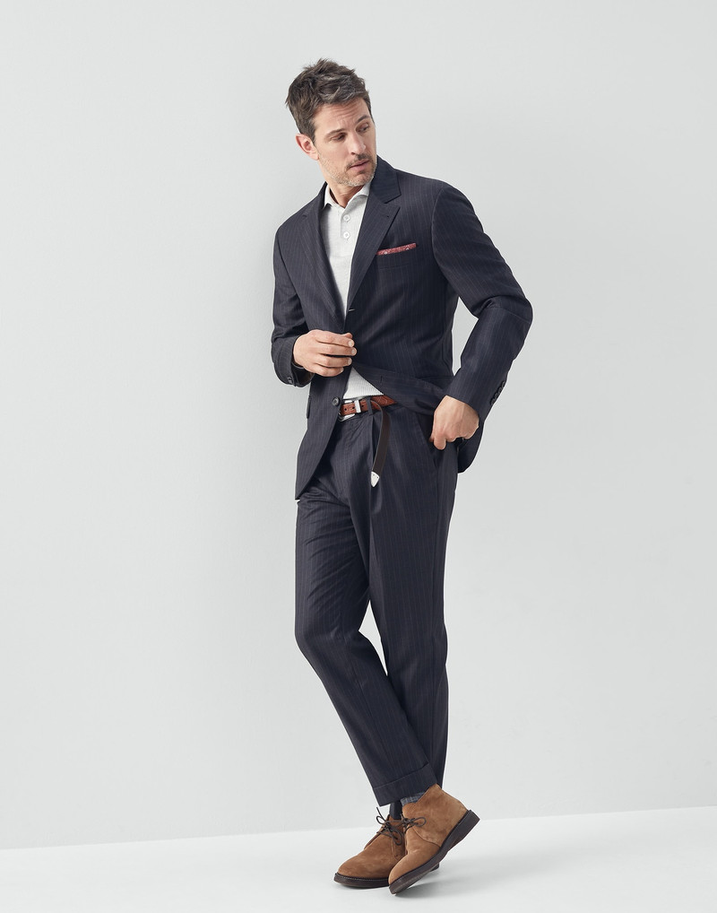 Virgin wool chalk stripe blazer 5