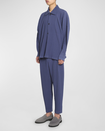 ISSEY MIYAKE Men's Pleated Snap-Front Overshirt outlook