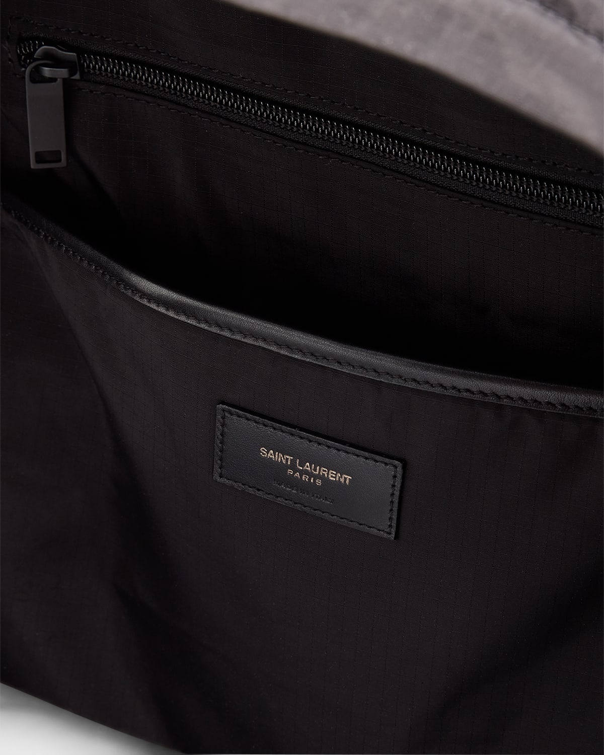 Men's City Nylon and Leather Backpack - 4