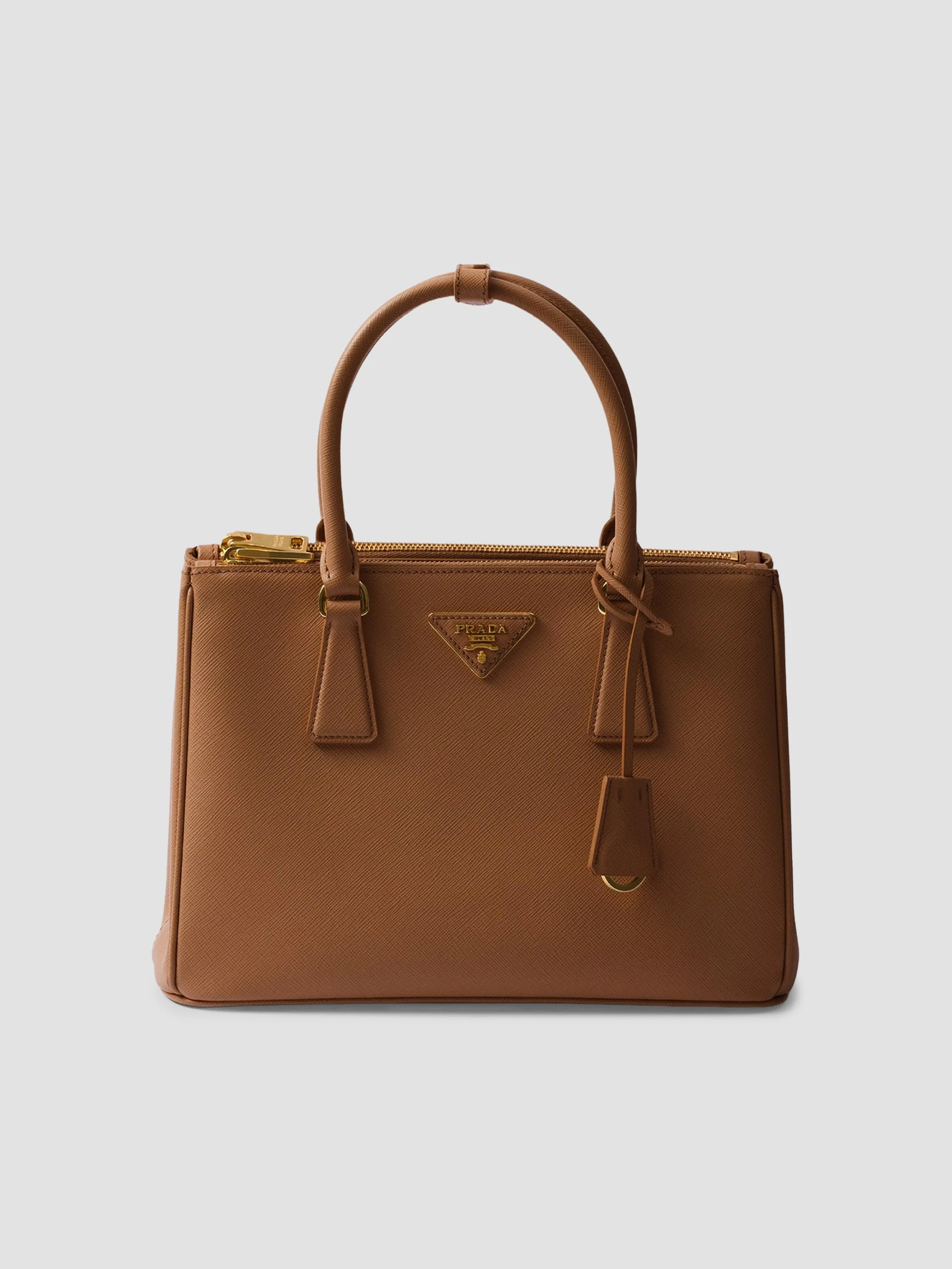 Women's Medium Galleria Saffiano Leather Top Handle Bag - Cognac - 1