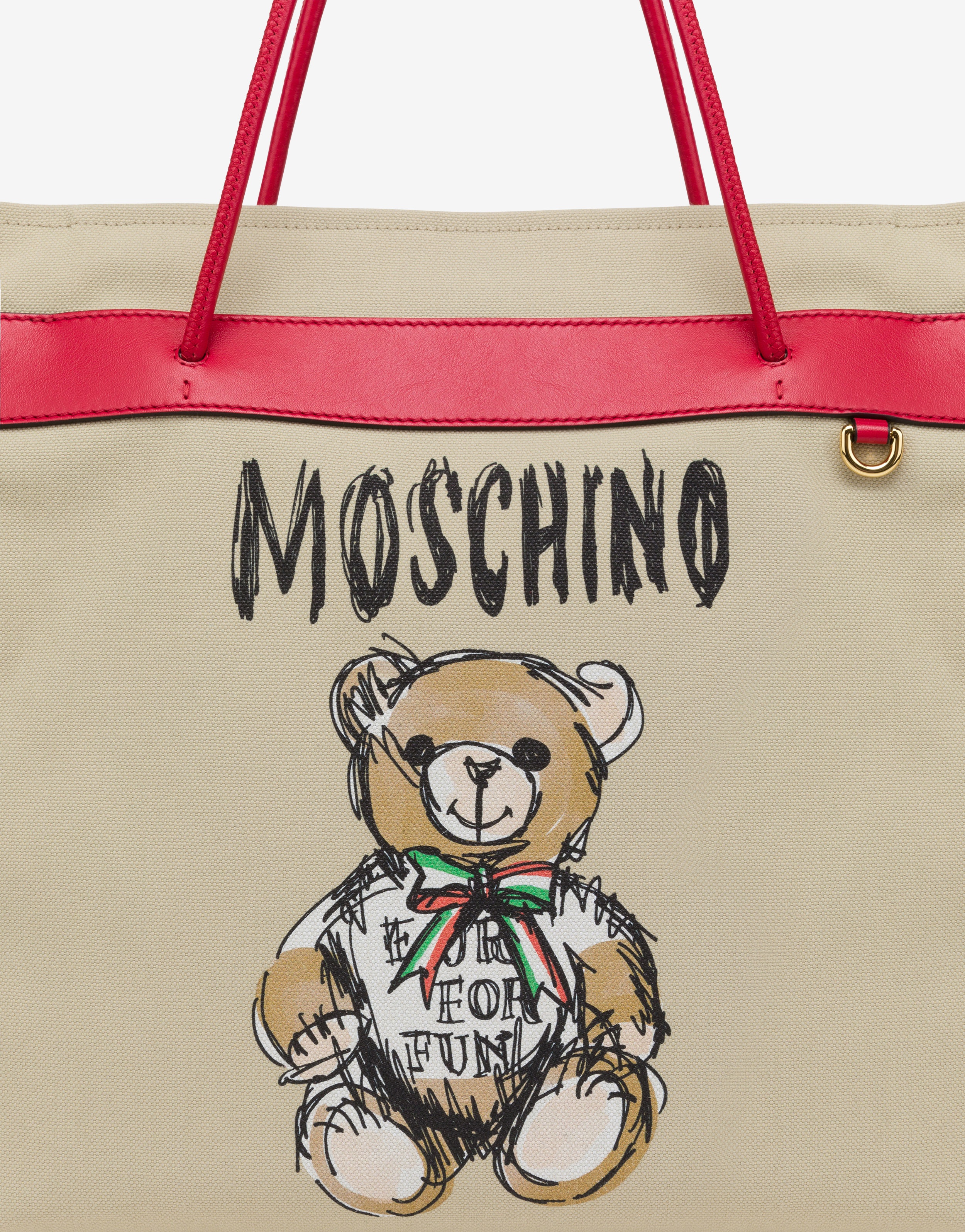 DRAWN TEDDY BEAR CANVAS SHOPPER - 4