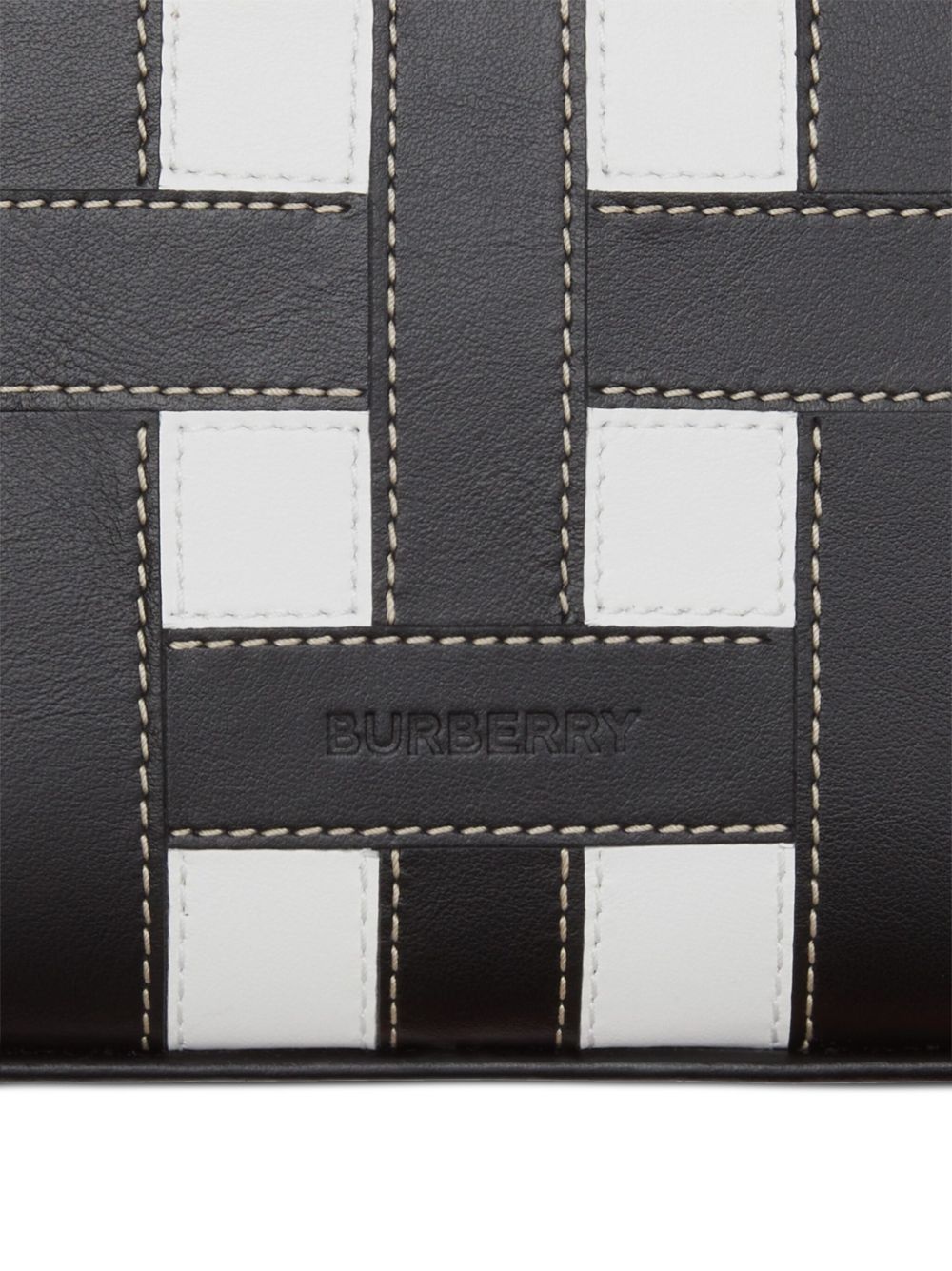 check-pattern leather crossbody bag - 5
