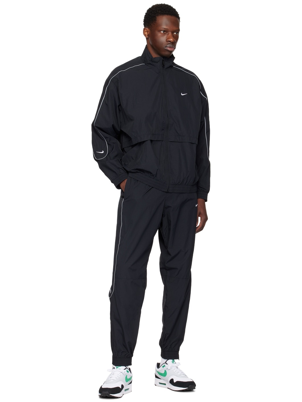 Black Solo Swoosh Track Pants - 4