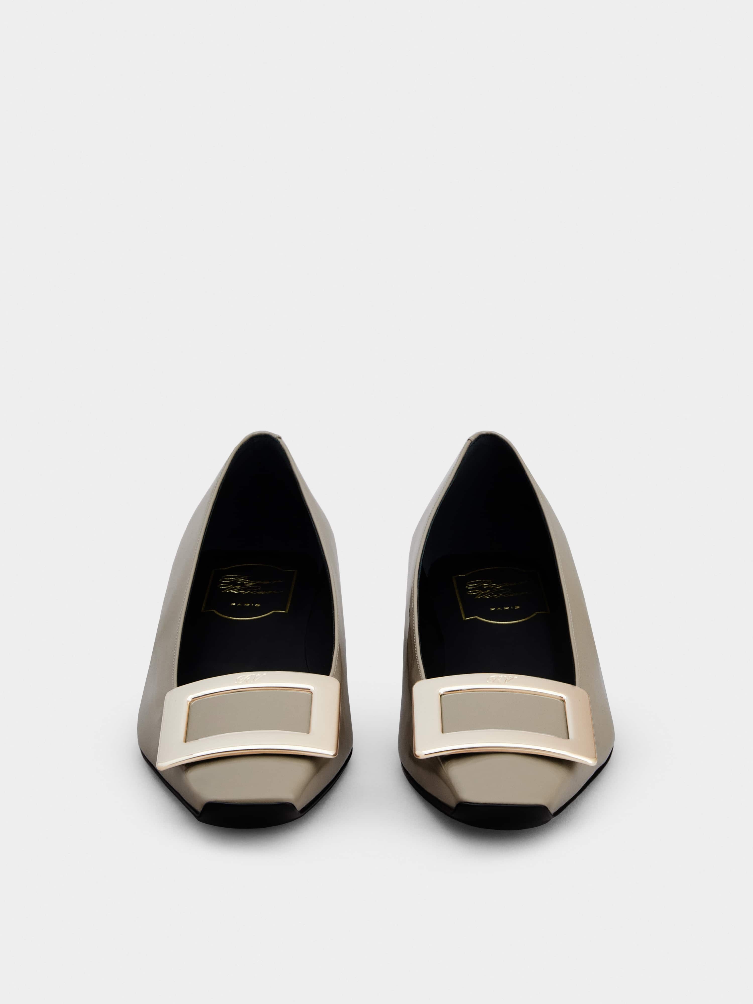 Belle Vivier Metal Buckle Ballerinas in Patent Leather - 4