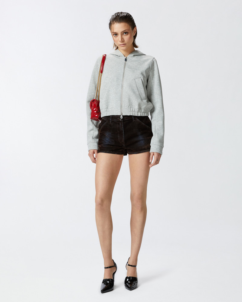 SLIM-FIT FLOCKED DENIM SHORTS 2