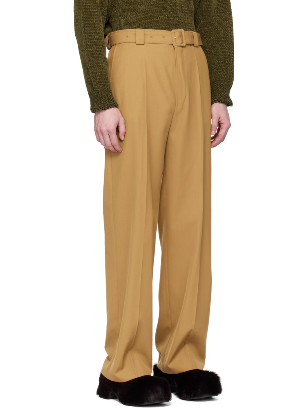 Tan Belted Trousers - 2