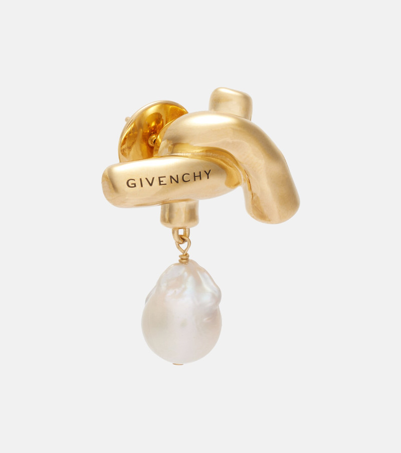 Givenchy Chain Link pearl-embellished earrings outlook