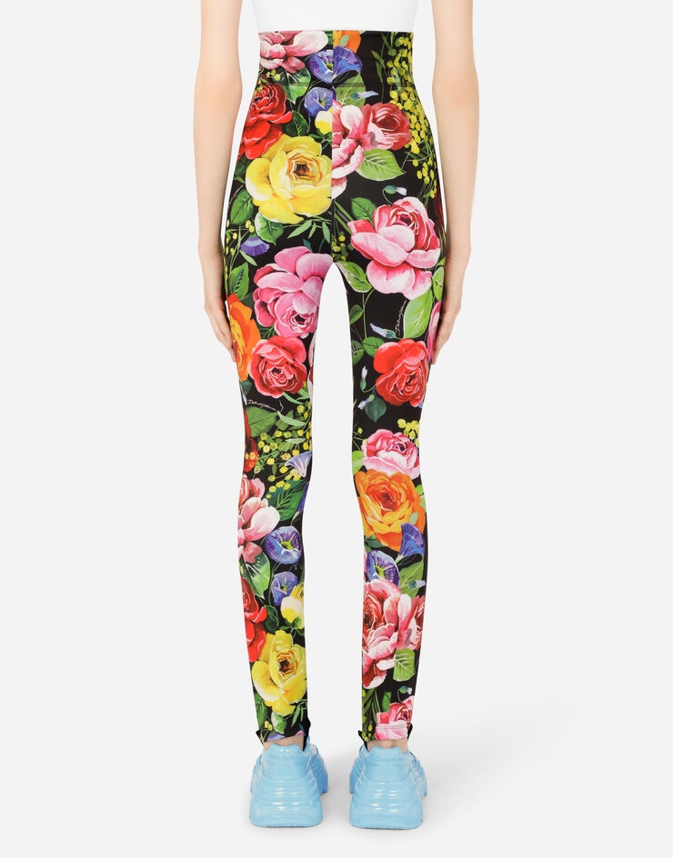 Run-resistant jersey leggings with bouquet print - 2