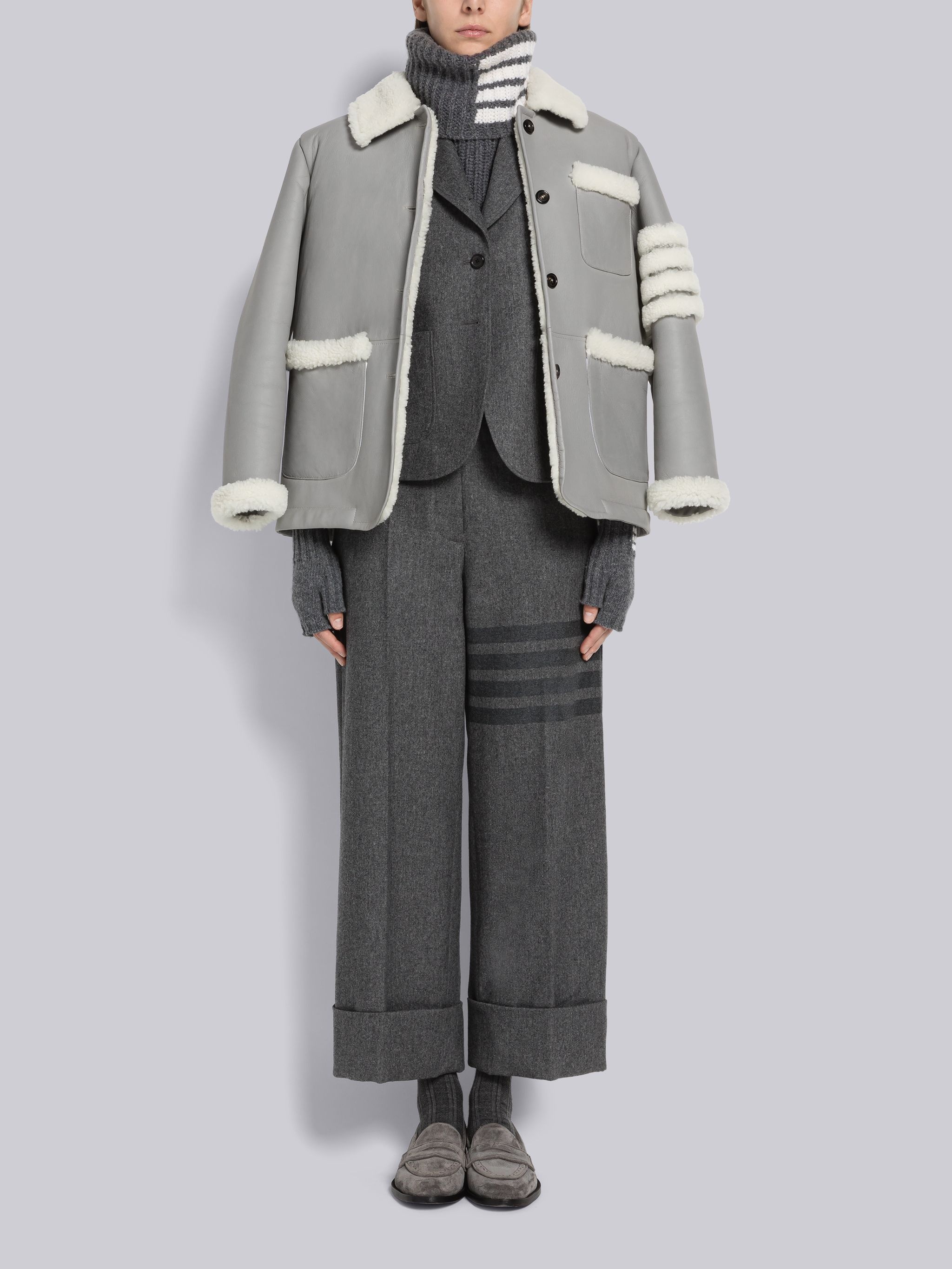 Flannel 4-Bar Straight Leg Trouser - 4