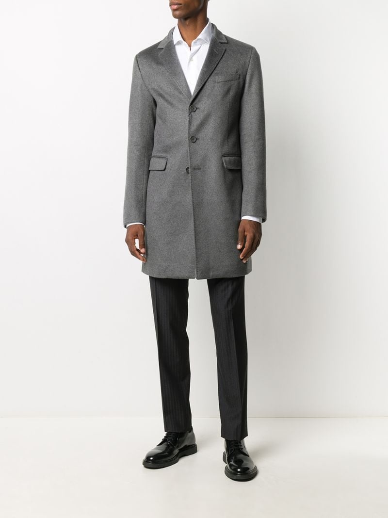 single-breasted layered coat - 8