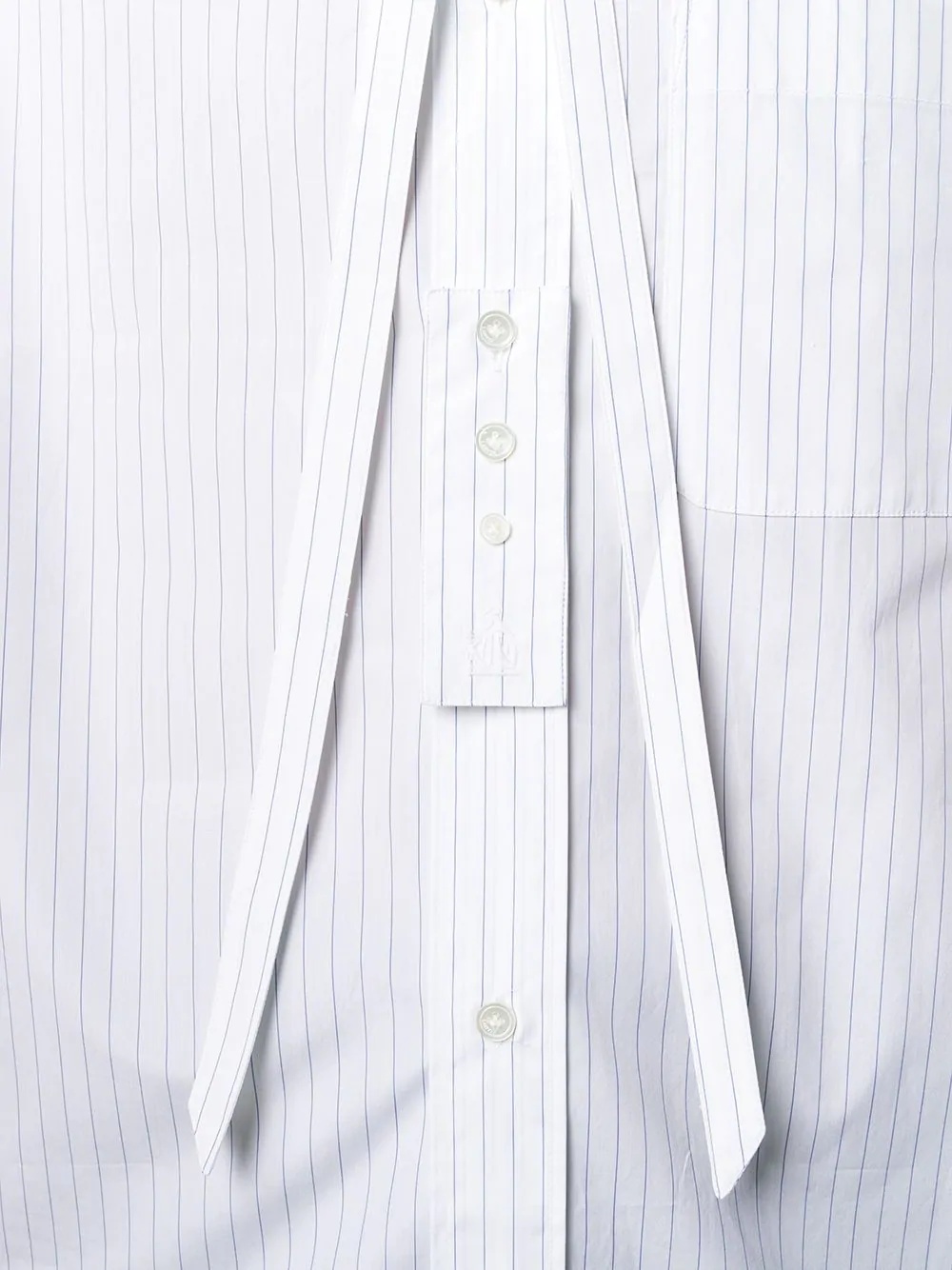 pinstripe tie fastening shirt - 5