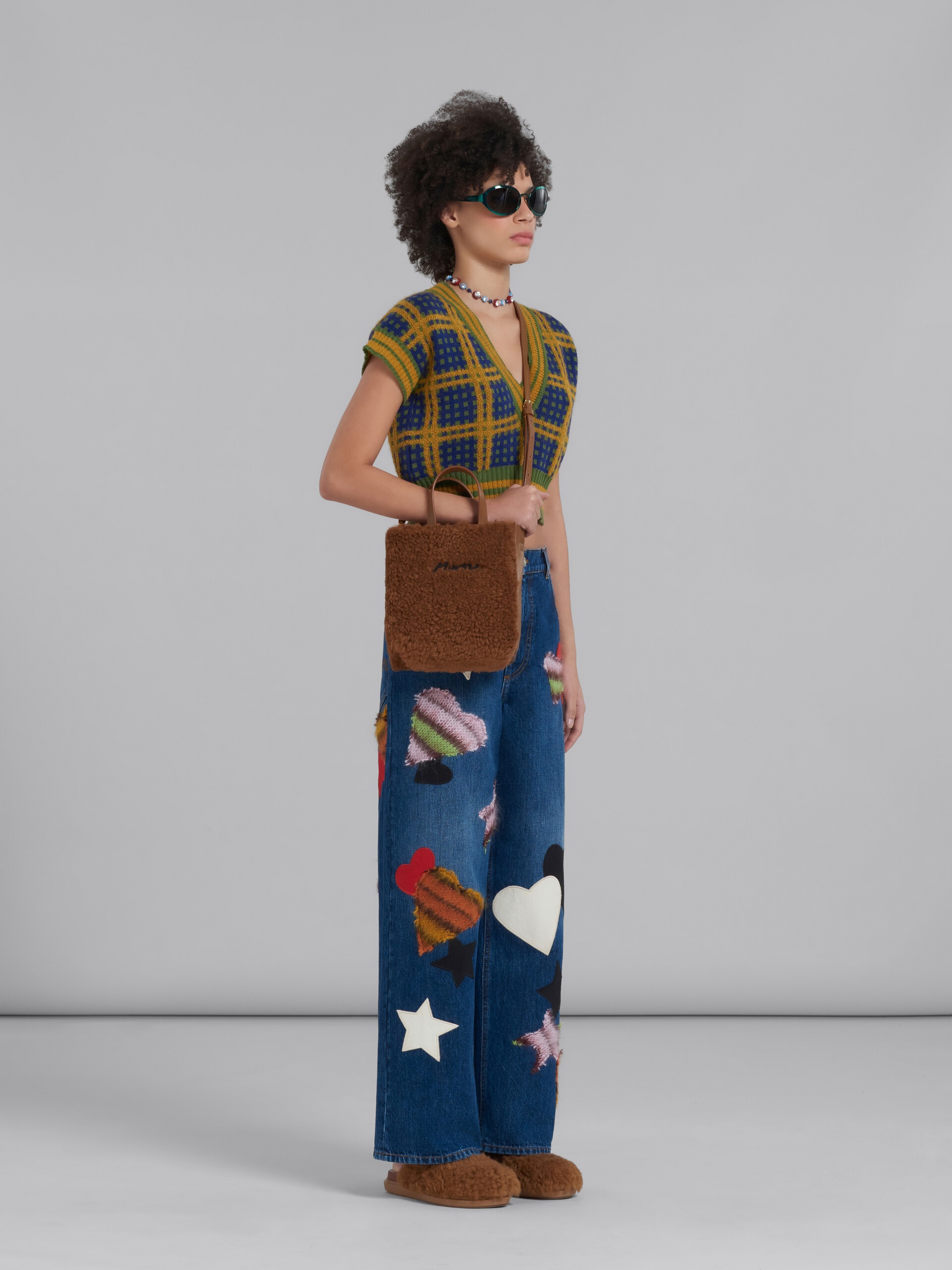 GREEN SLEEVELESS JUMPER WITH '50S CHECK - 5