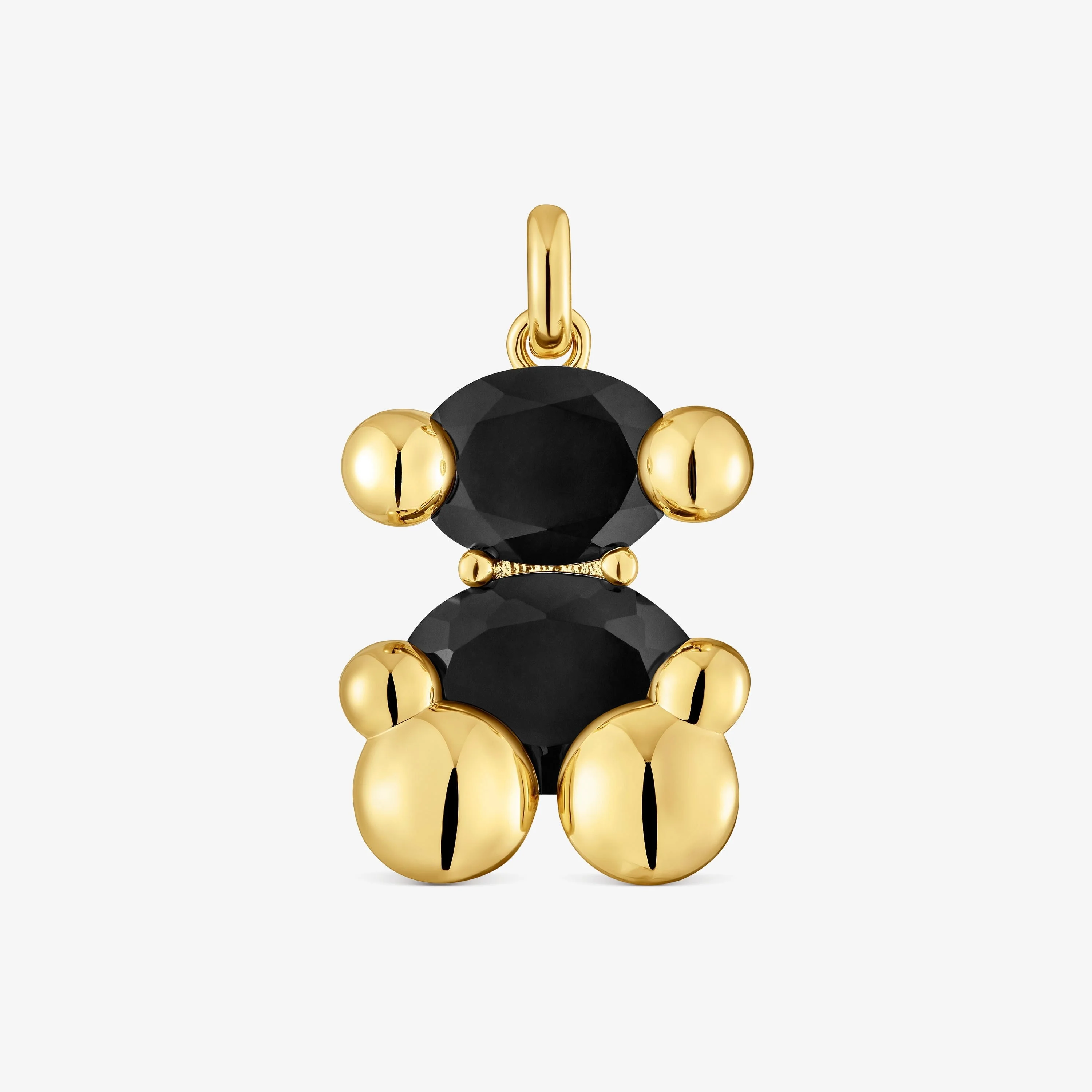 Medium 18K gold vermeil with onyx bear motif Pendant Color Bear - 1