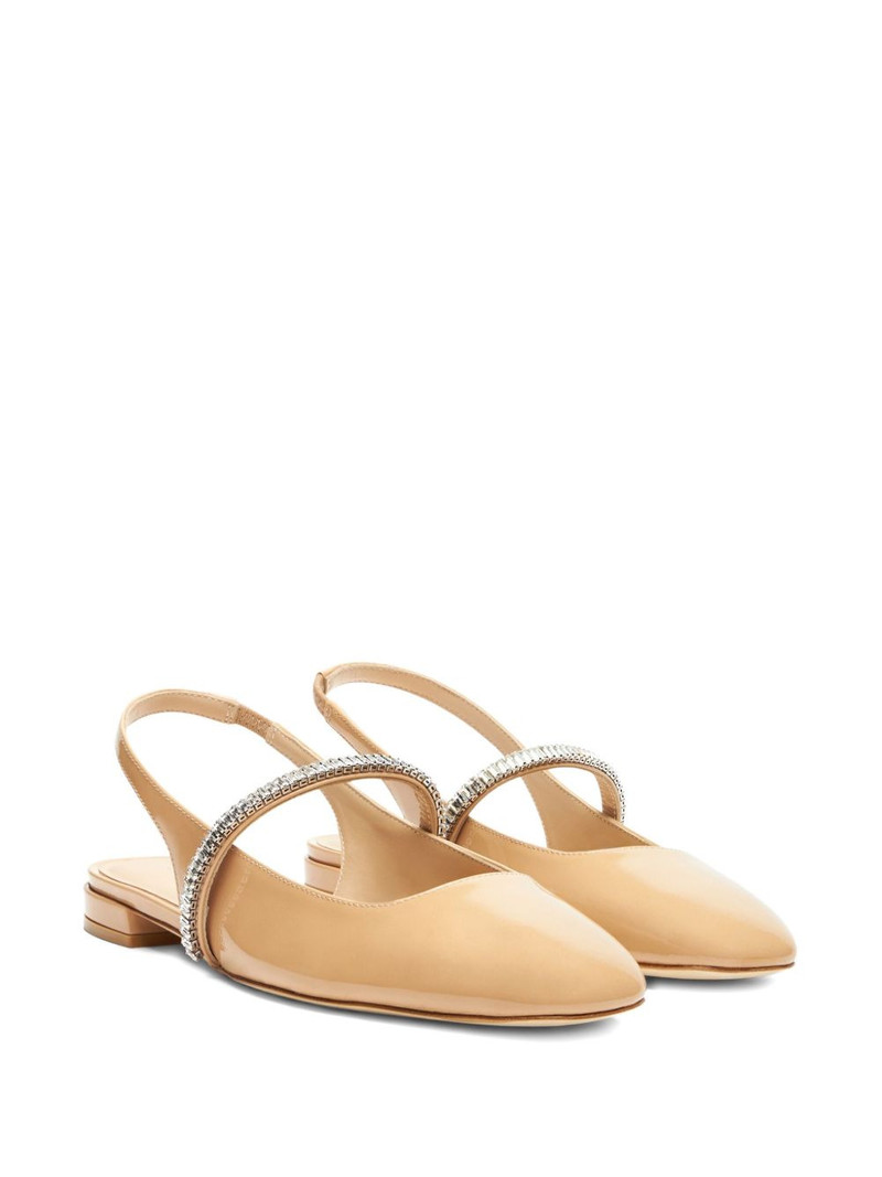 Stuart Weitzman crystal-embellished slingback flats outlook
