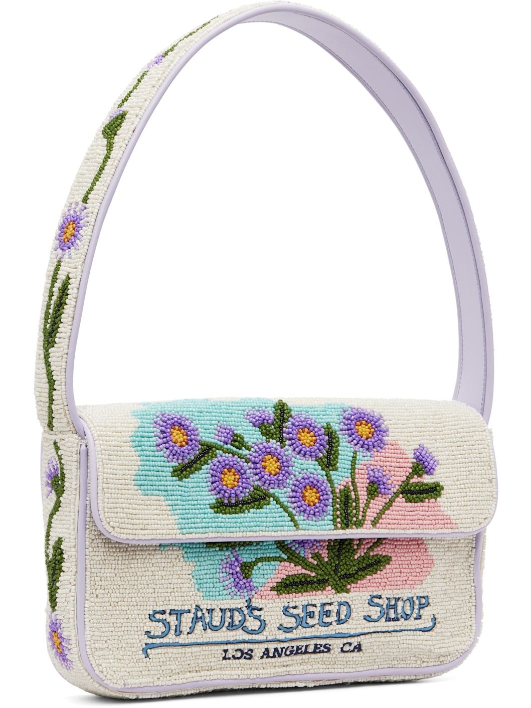 Off-White & Purple Tommy Beaded Bag - 2
