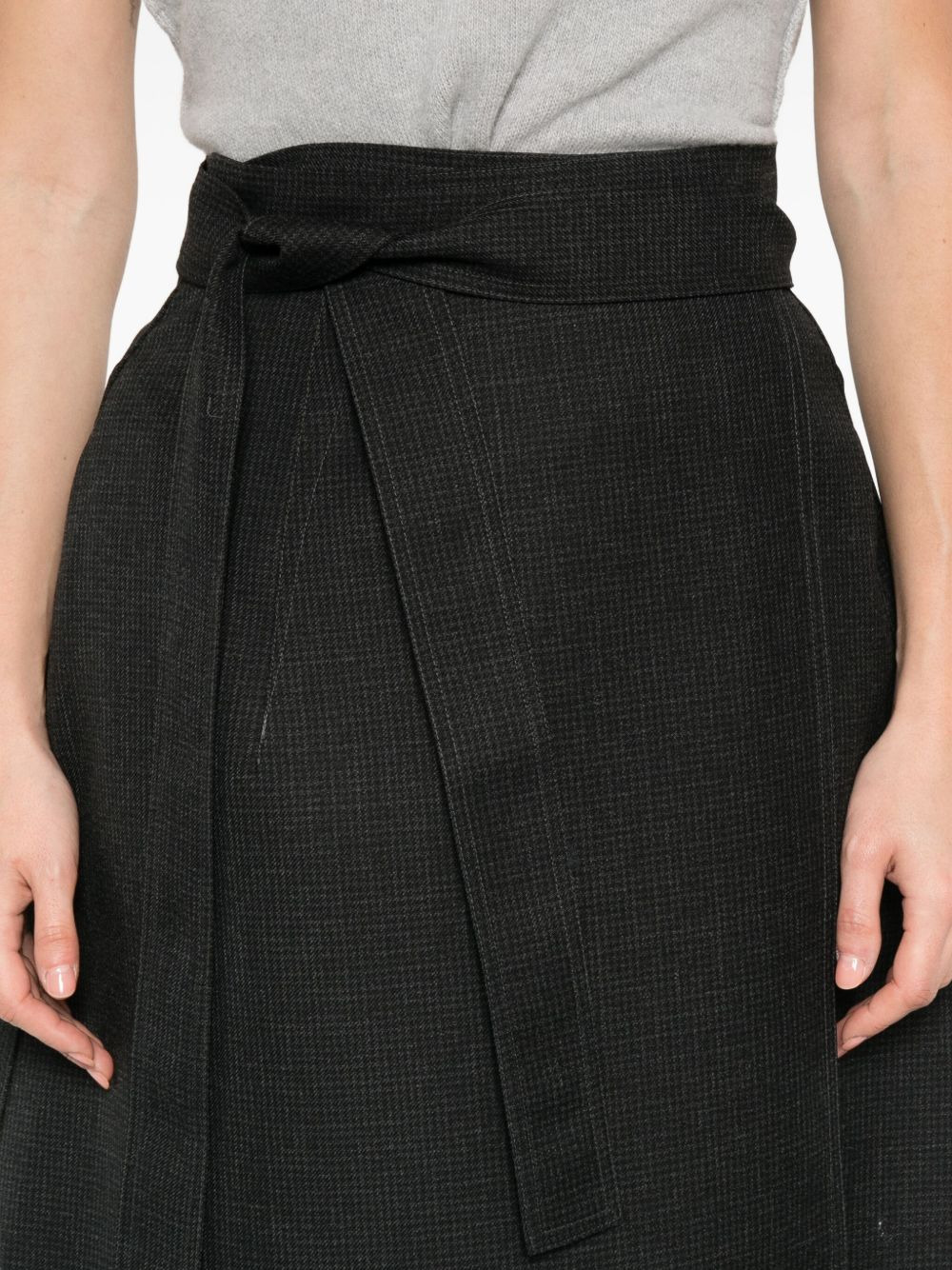 wrap checked skirt - 5