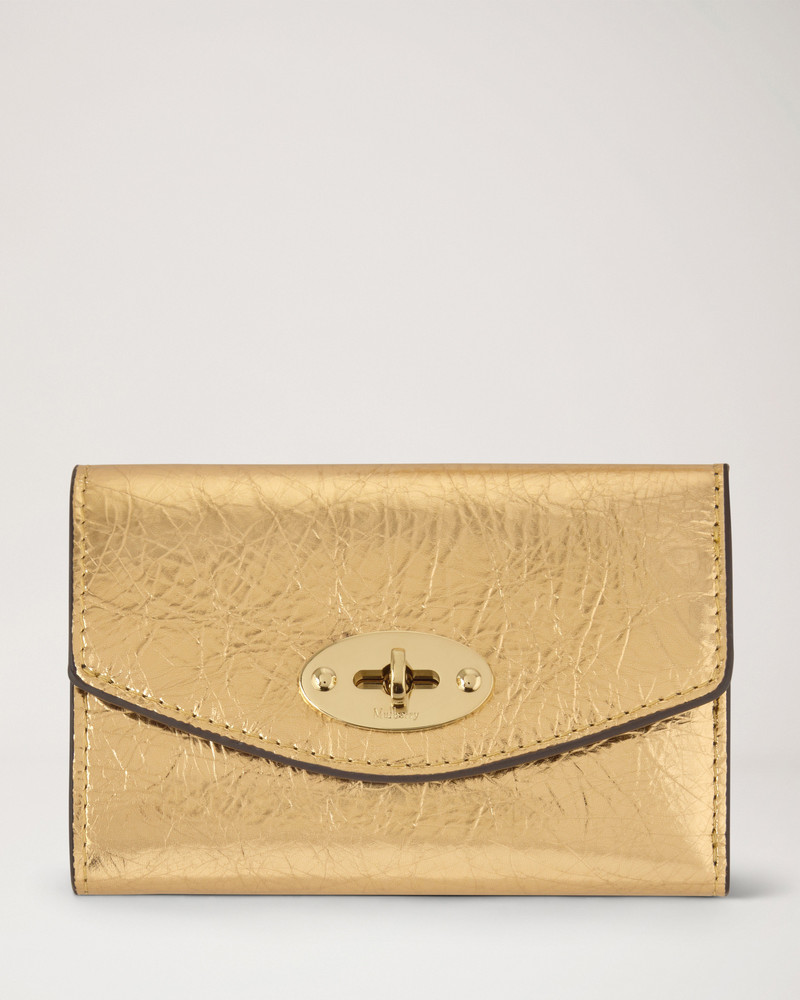 Darley Folded Multi-Card Wallet Somerset Gold Crinkled Metallic 1