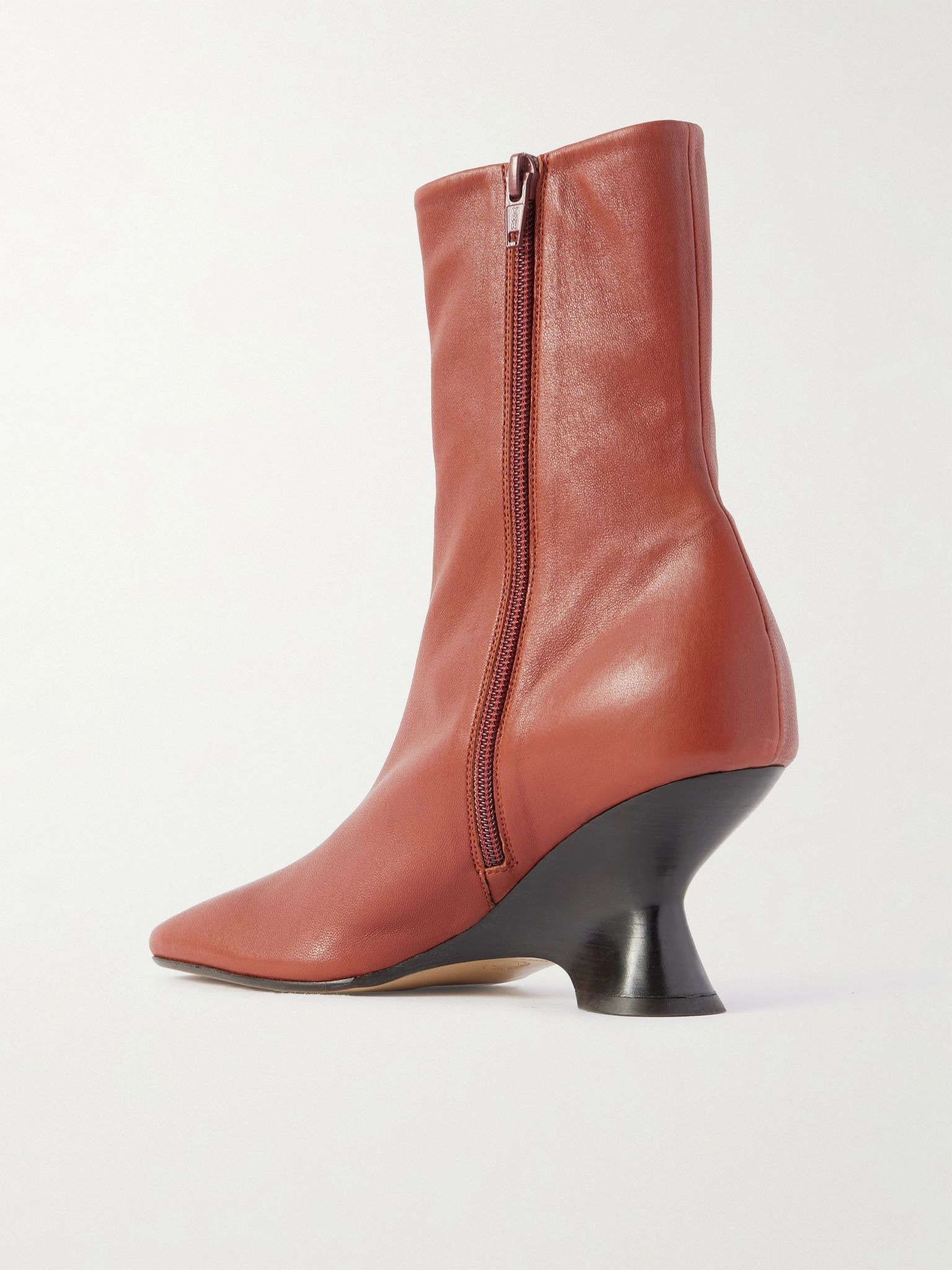 Leather ankle boots Brick - 3