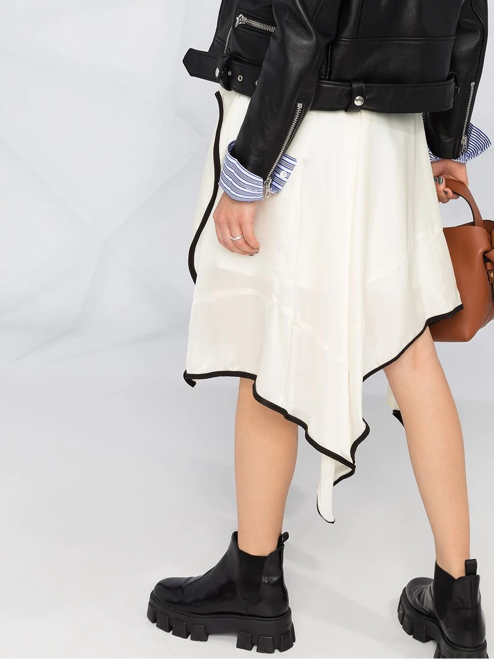 draped contrast hem skirt - 5