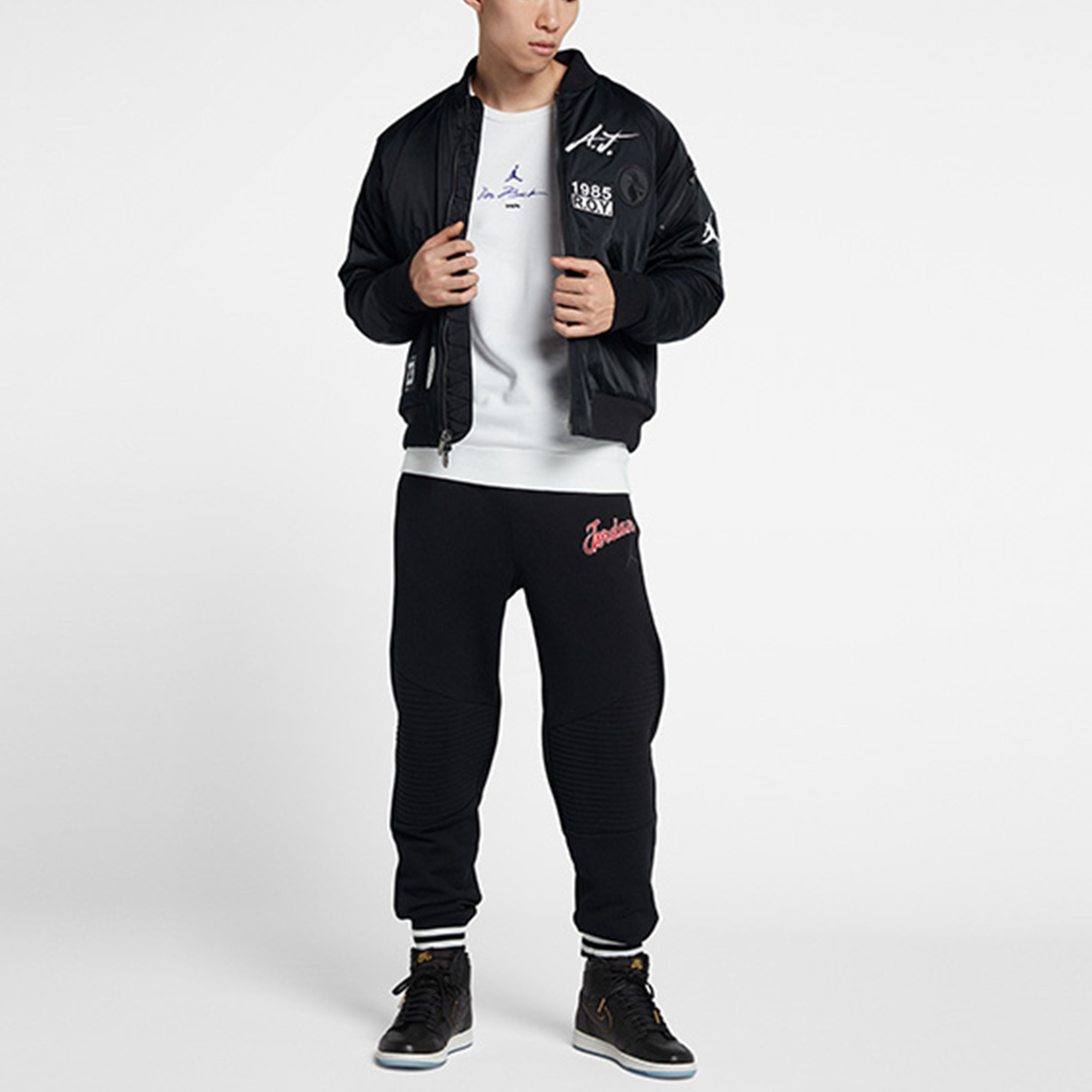 Air Jordan MA-1 Baseball Collar aviator Jacket sports padded Jacket Black AV5999-010 - 6