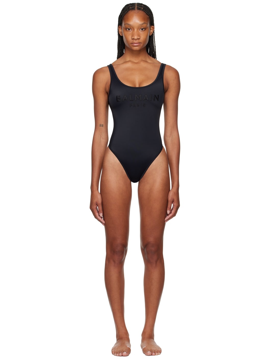 タンキニ Balmain One-Piece Swimsuit - Black Balmain Black Logo Swimsuit | ssense | REVERSIBLE