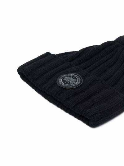 Canada Goose logo patch beanie hat outlook