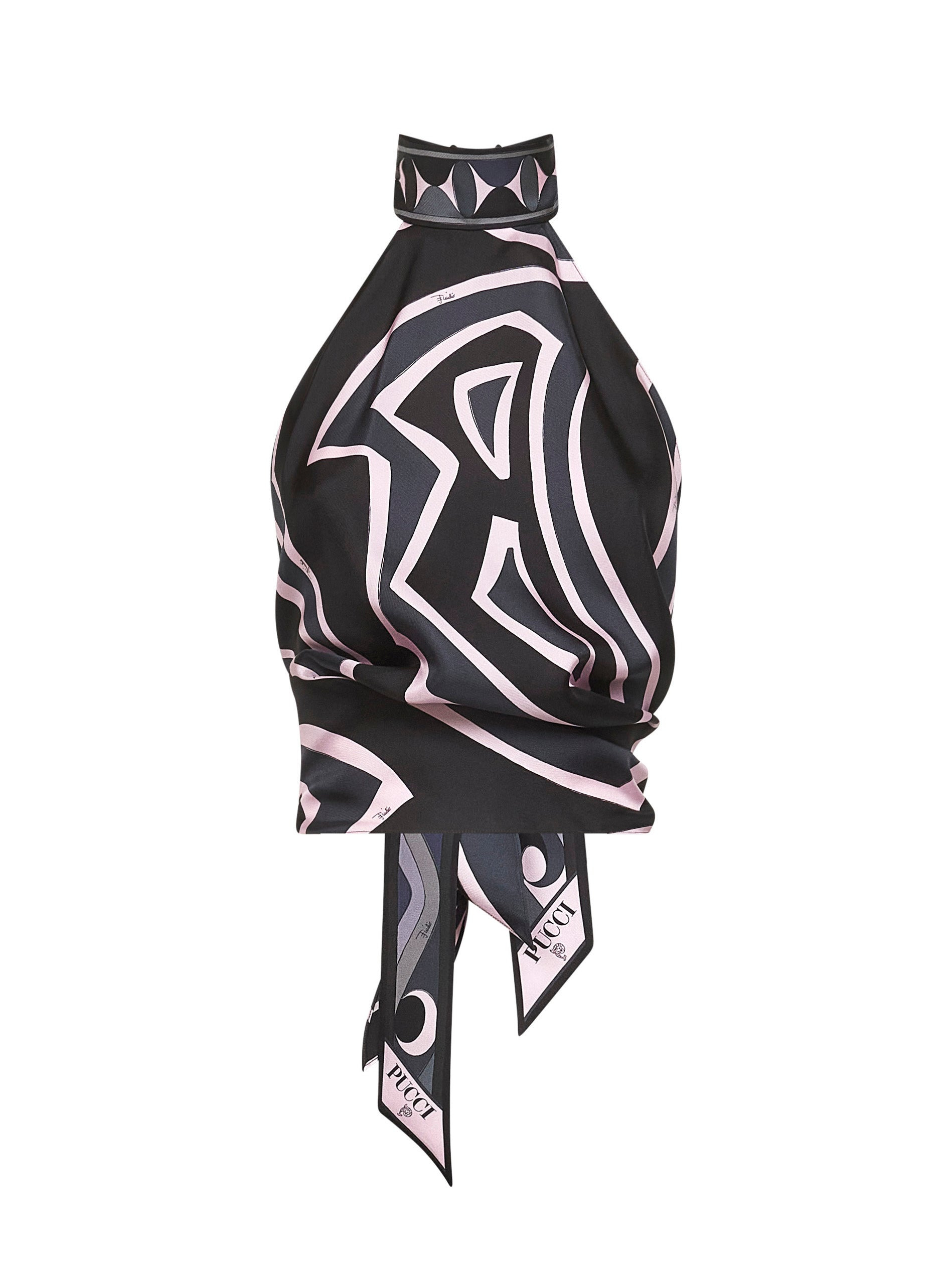 Labirinto print silk twill top - 1