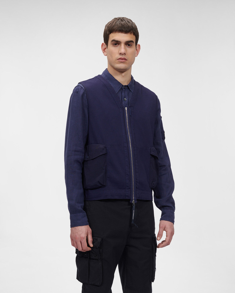 C.P. Company Heavy Jersey Mixed Zipped Vest outlook