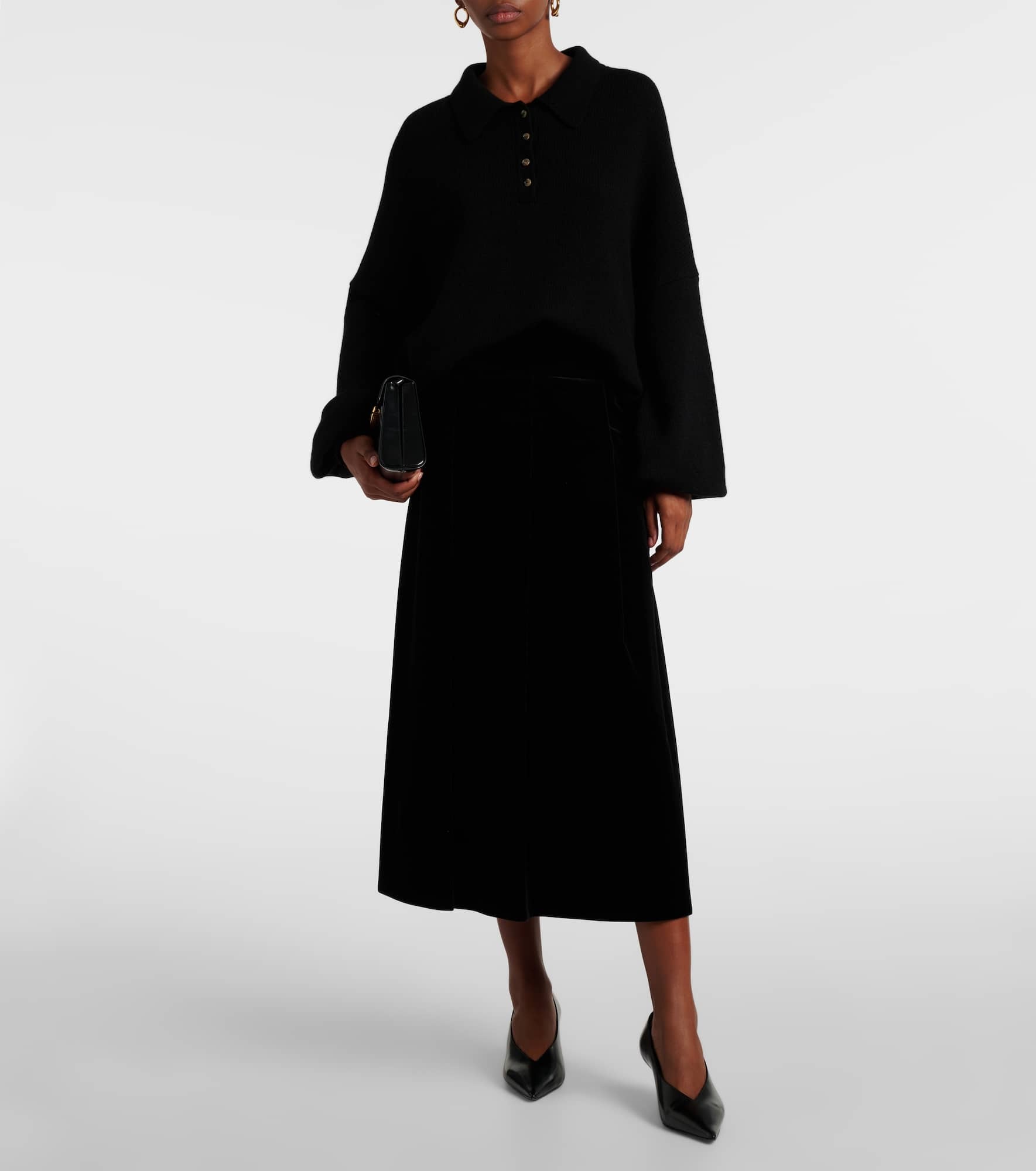 Paraggi cotton velvet midi skirt - 2