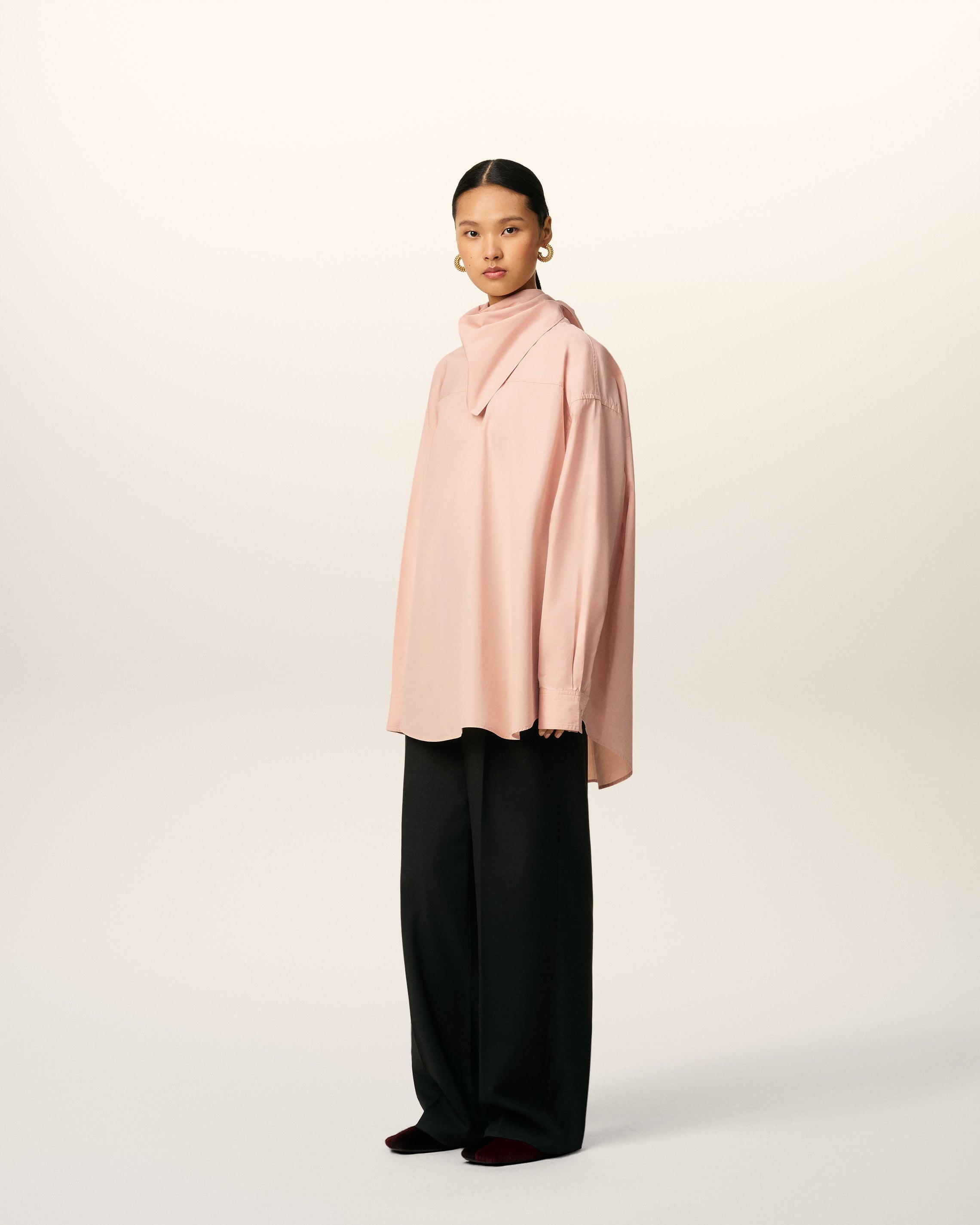 PINK COTTON LONG SLEEVES BANDANA BLOUSE - 6
