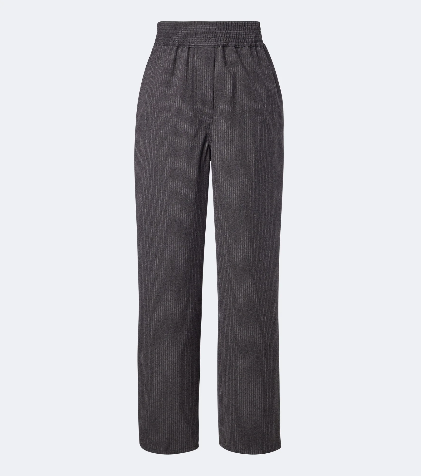 Pinstripe virgin wool straight pants - 1
