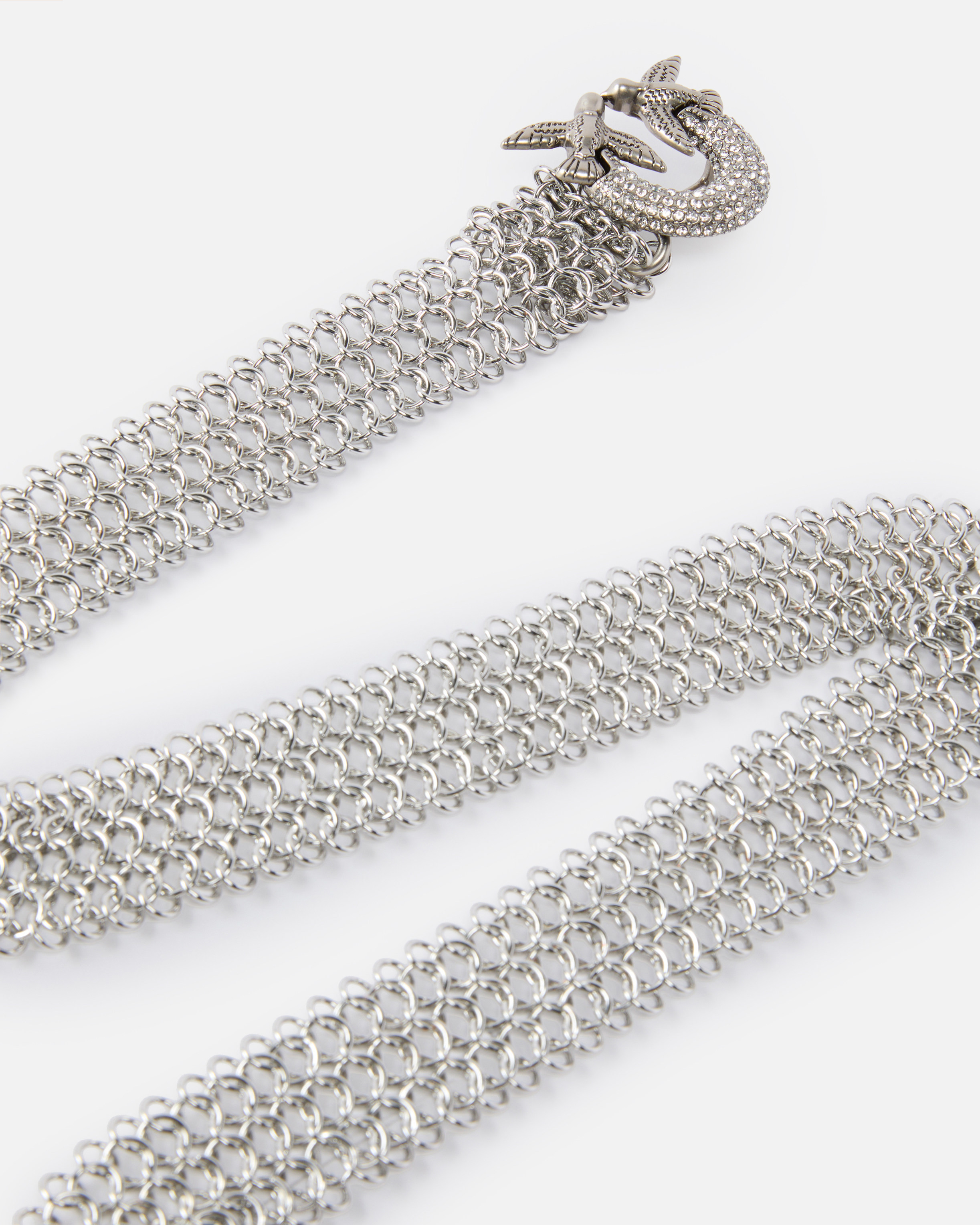2.5 CM METALLIC MESH BELT WITH RHINESTONE BUCKLE - 4