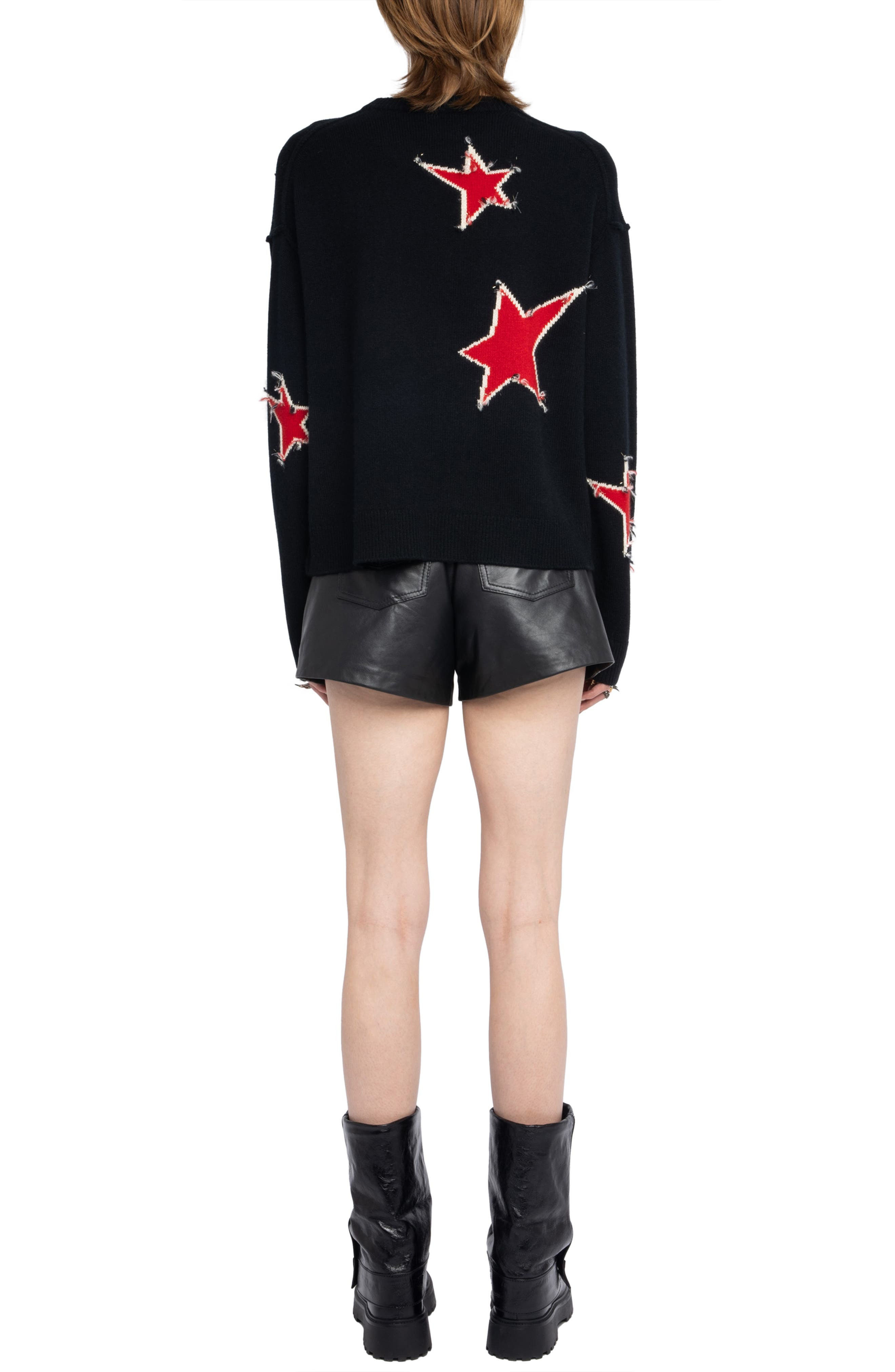 Zadig & Voltaire Markus Stars Cashmere Sweater in Black at Nordstrom - 6