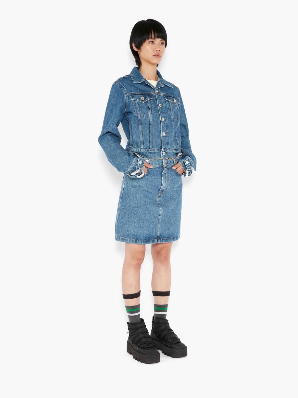 CHAIN LINK DENIM TRUCKER JACKET - 3