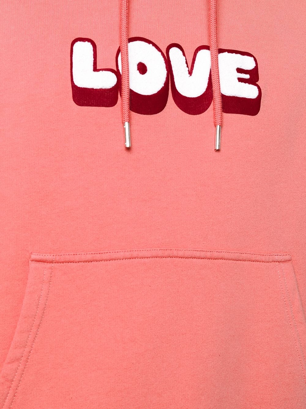 embroidered LOVE print hoodie - 5