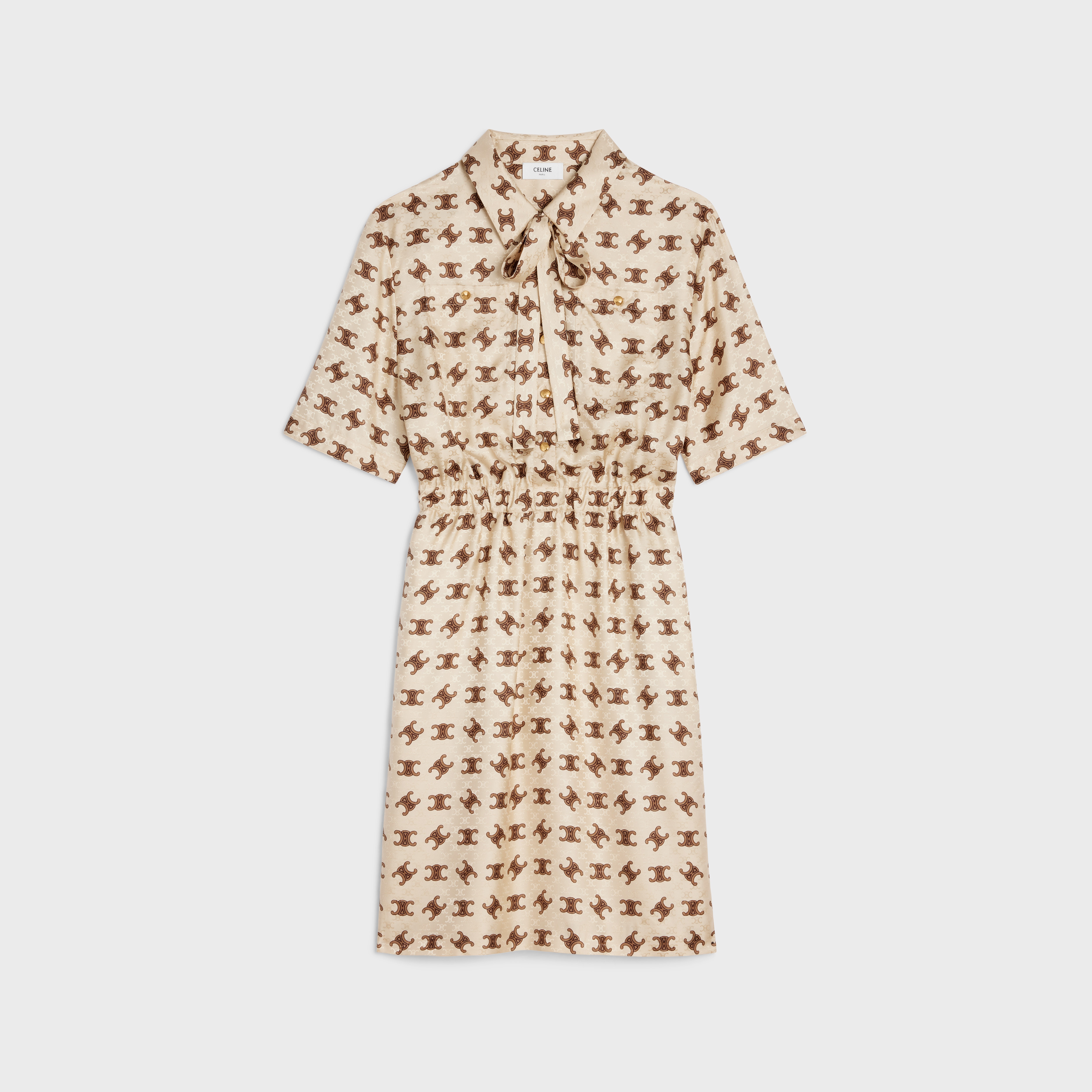 lavalliere dress in shiny matte silk - 1