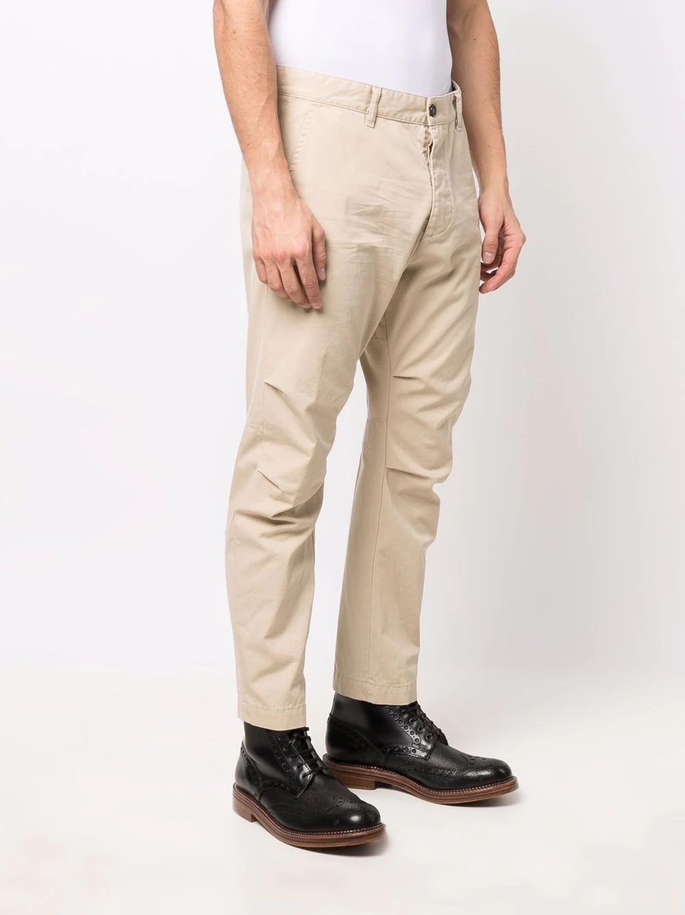 slim-cut chino trousers - 3