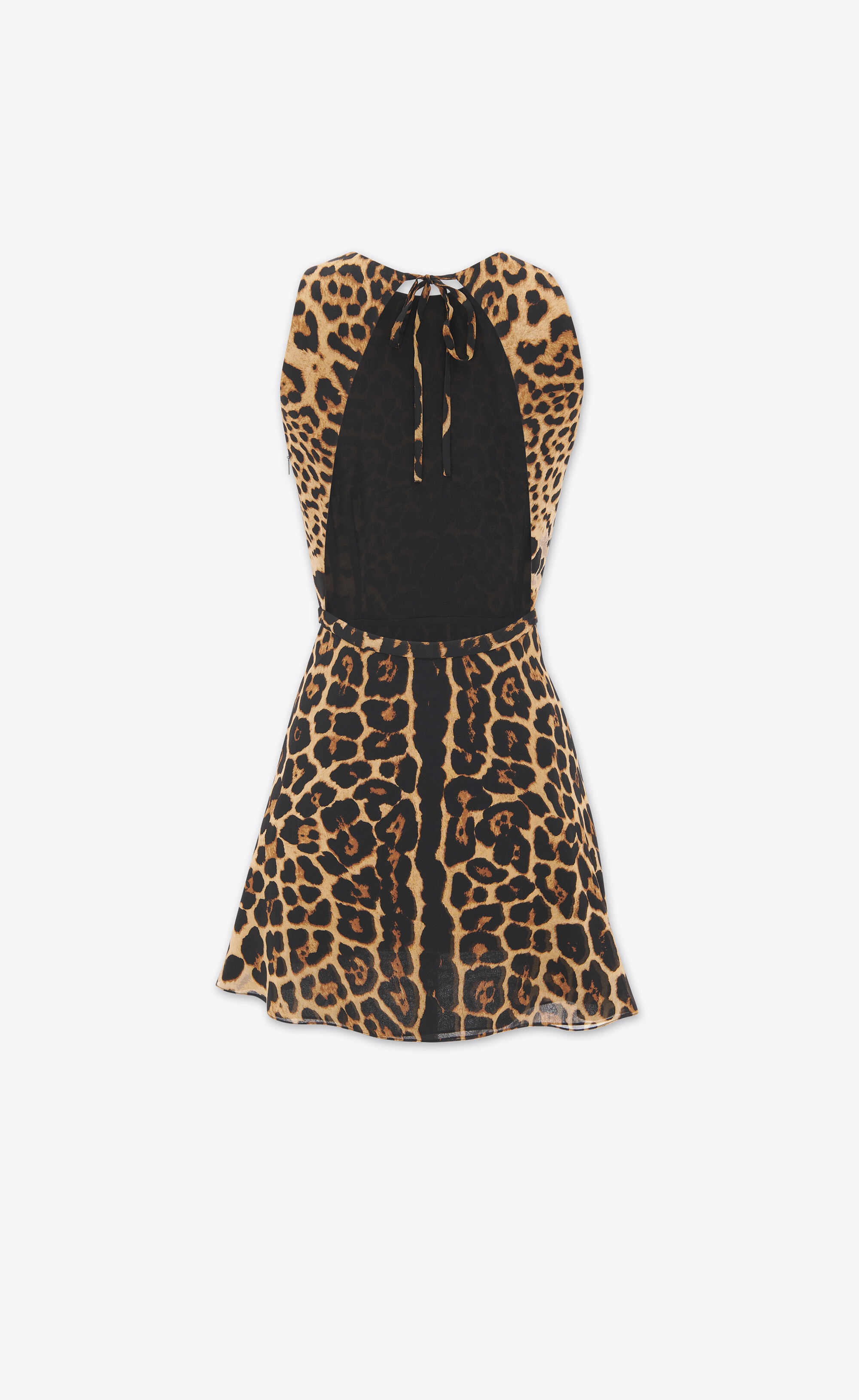 halterneck dress in leopard silk georgette - 2