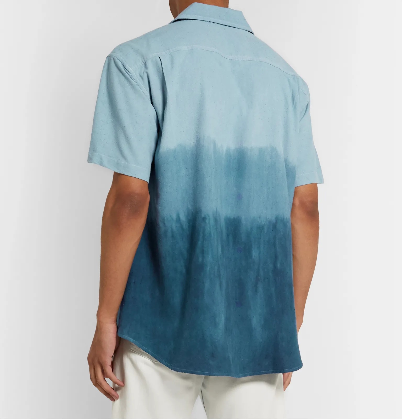 Camp-Collar Dégradé Nep Silk Shirt - 4