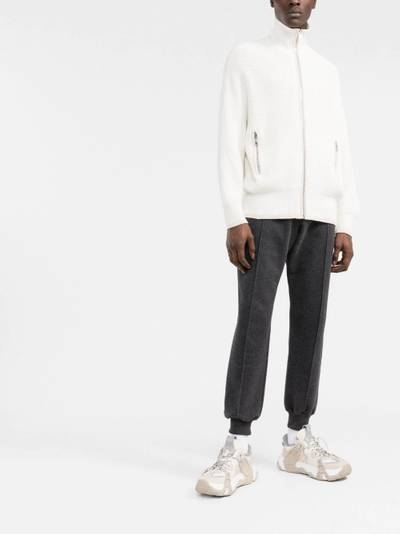 Neil Barrett Travel rib-knit zip-front cardigan outlook