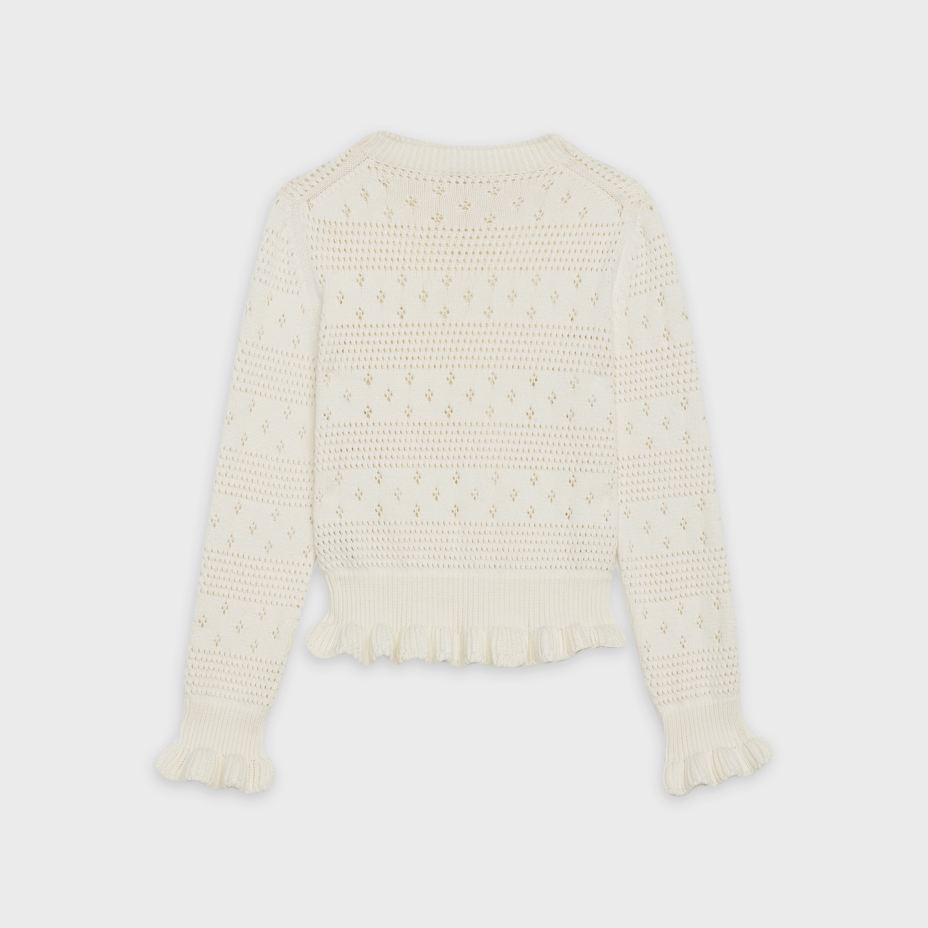 SWEATER WITH FRILLED OPENWORK IN COTTON - 2