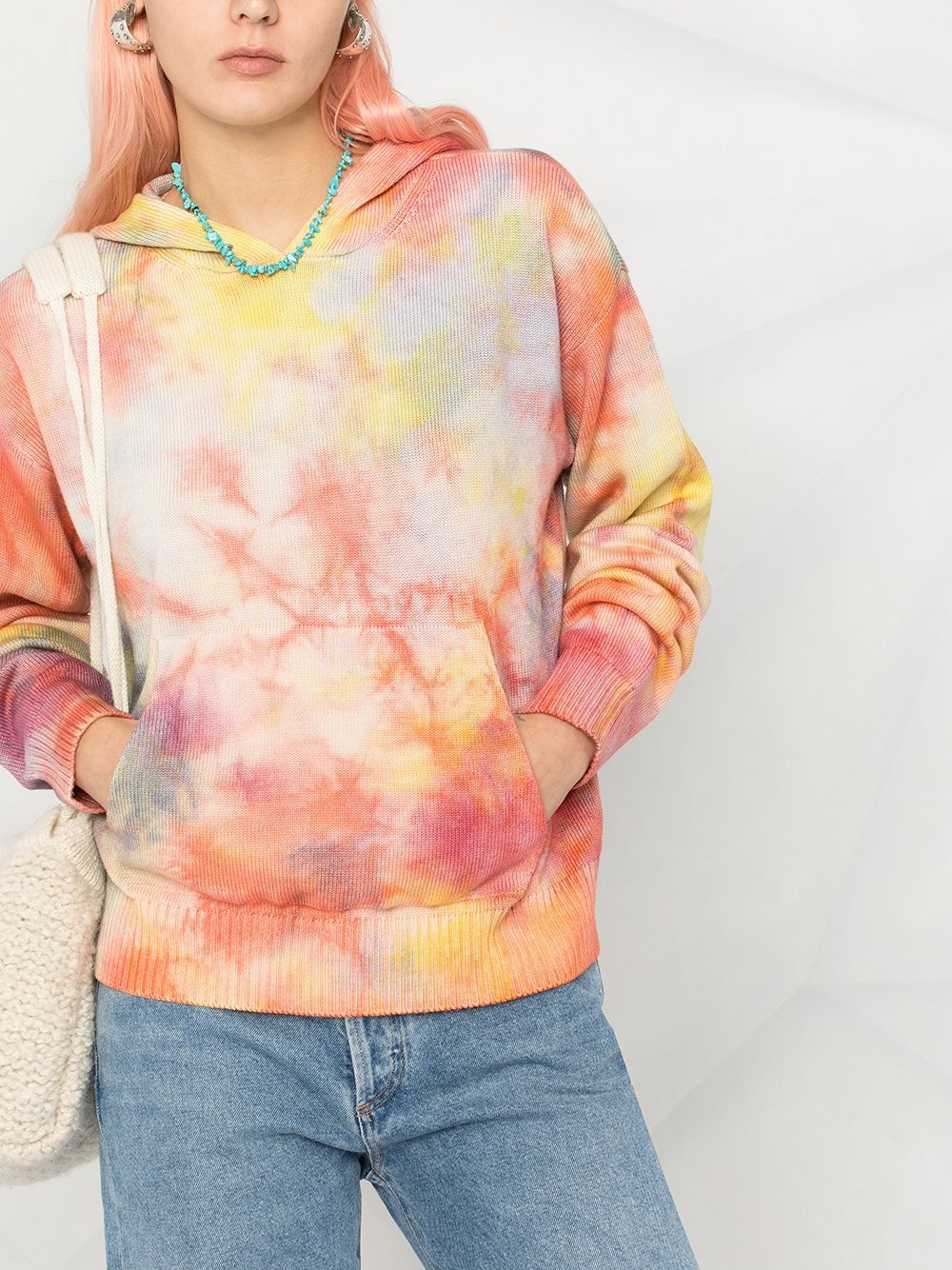 tie-dye knitted hoodie - 5